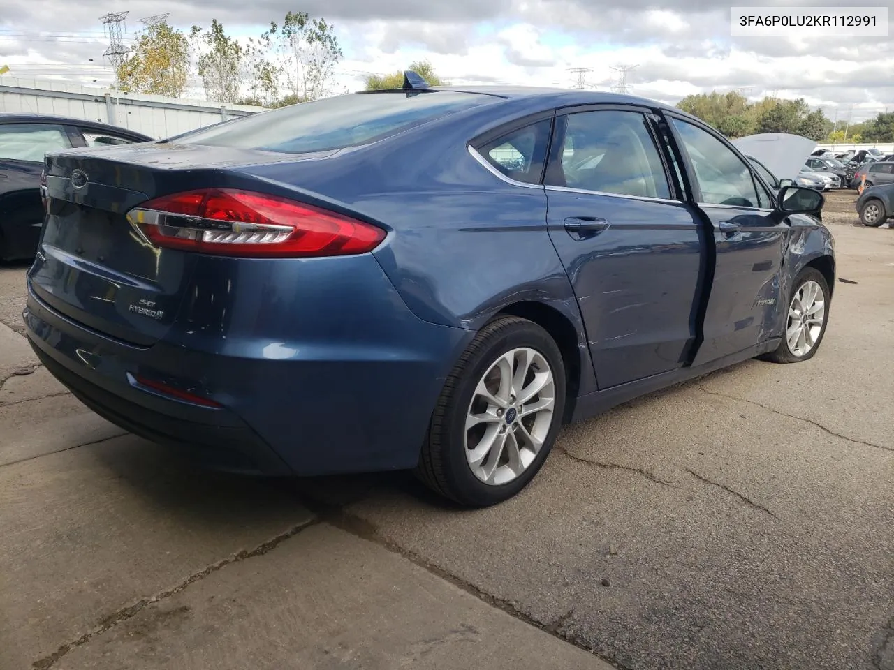 2019 Ford Fusion Se VIN: 3FA6P0LU2KR112991 Lot: 72731504