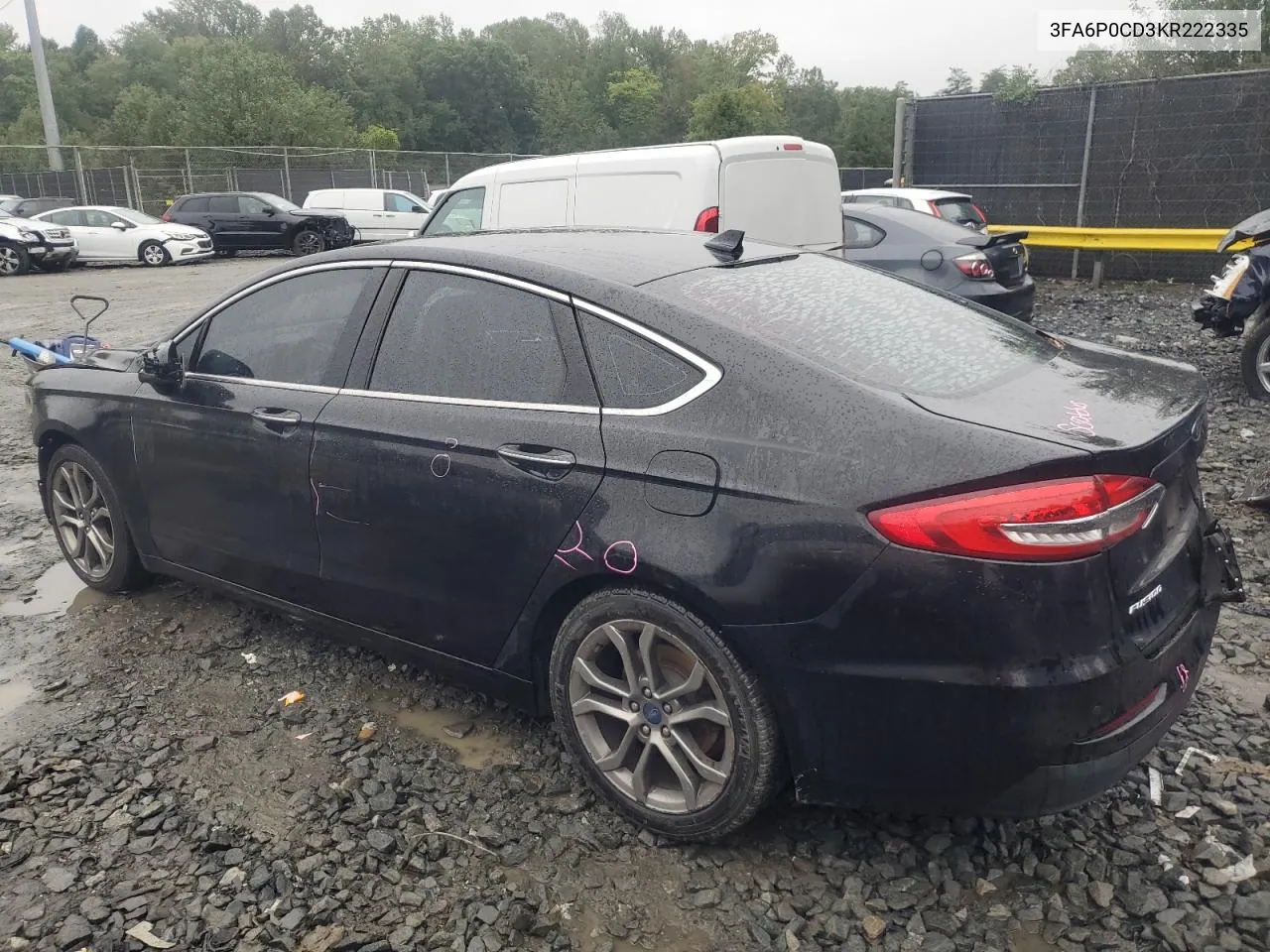 2019 Ford Fusion Sel VIN: 3FA6P0CD3KR222335 Lot: 73315474