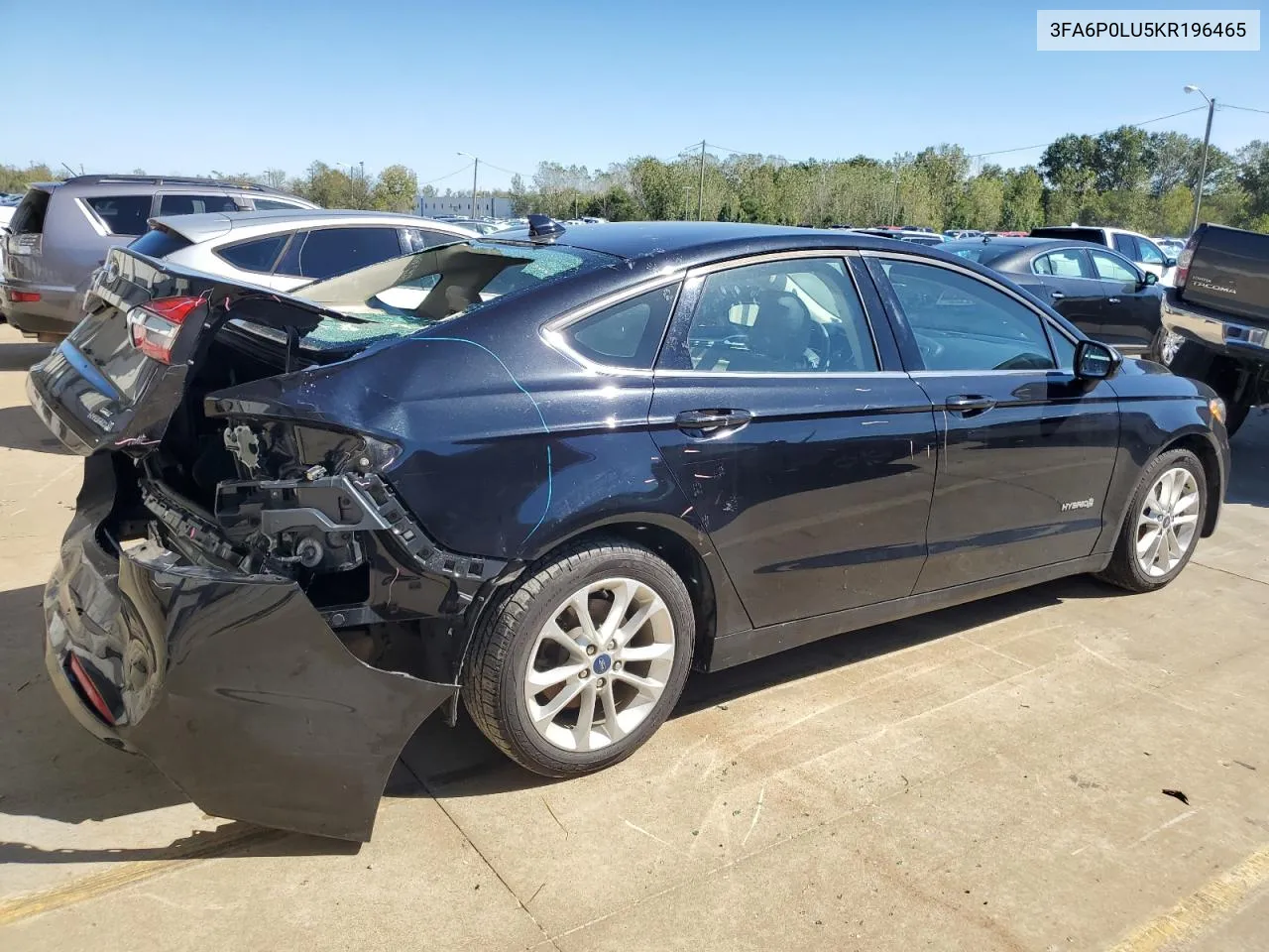 2019 Ford Fusion Se VIN: 3FA6P0LU5KR196465 Lot: 74033904