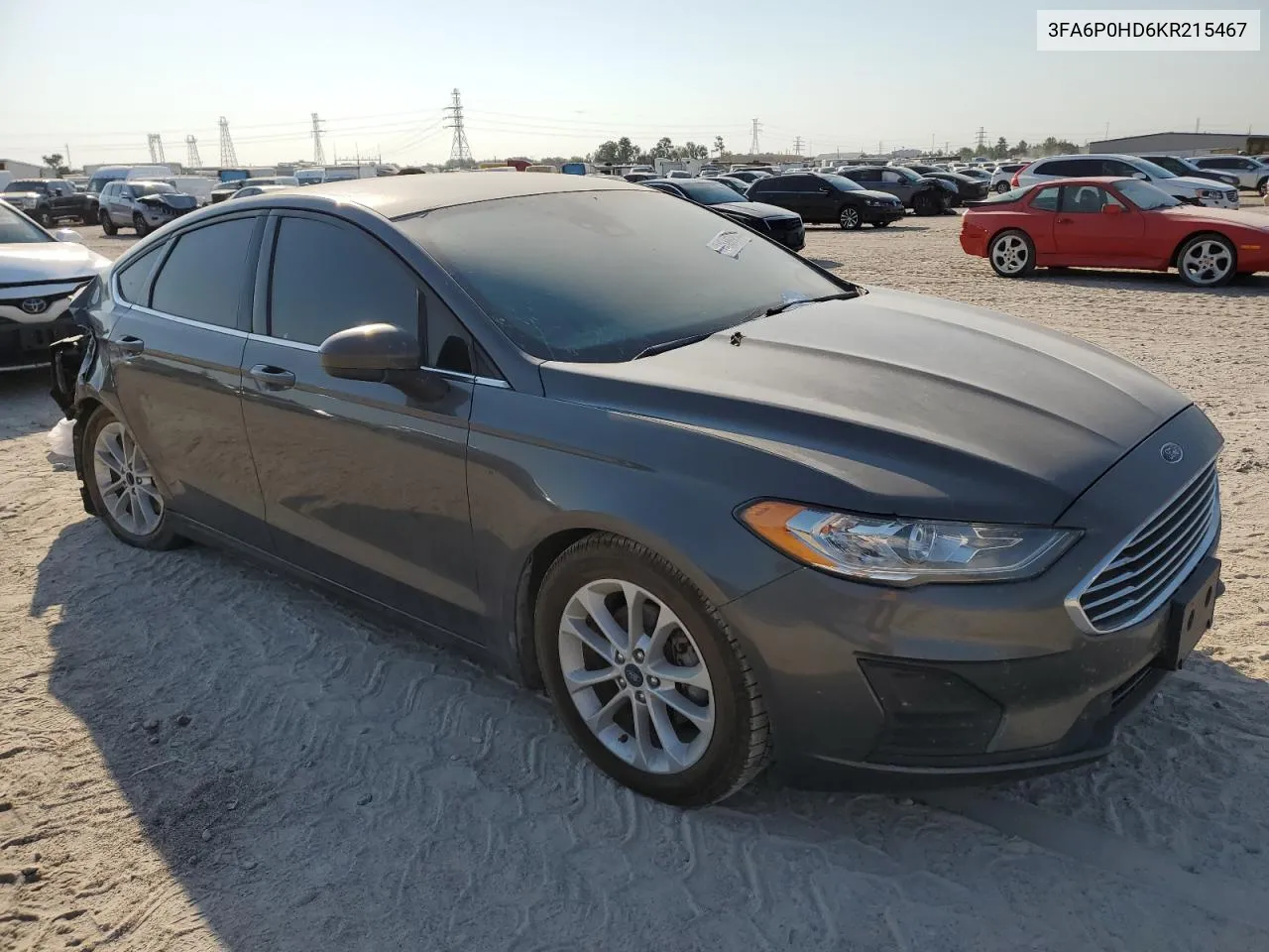 2019 Ford Fusion Se VIN: 3FA6P0HD6KR215467 Lot: 74568954