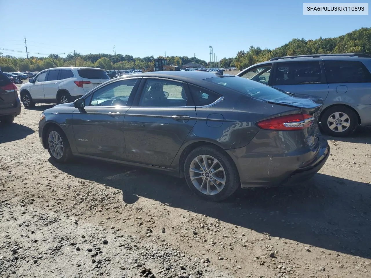 3FA6P0LU3KR110893 2019 Ford Fusion Se