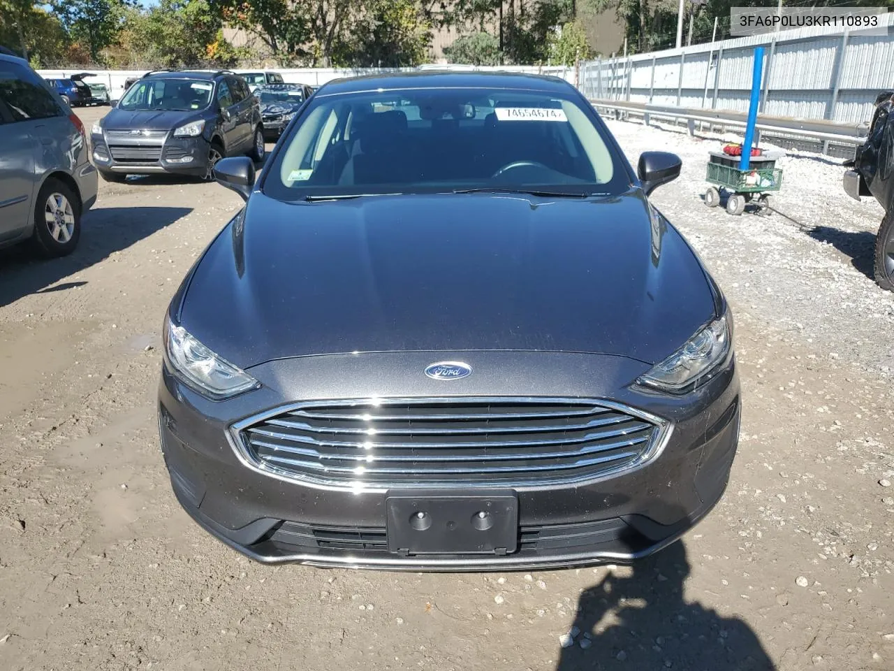 2019 Ford Fusion Se VIN: 3FA6P0LU3KR110893 Lot: 74654674