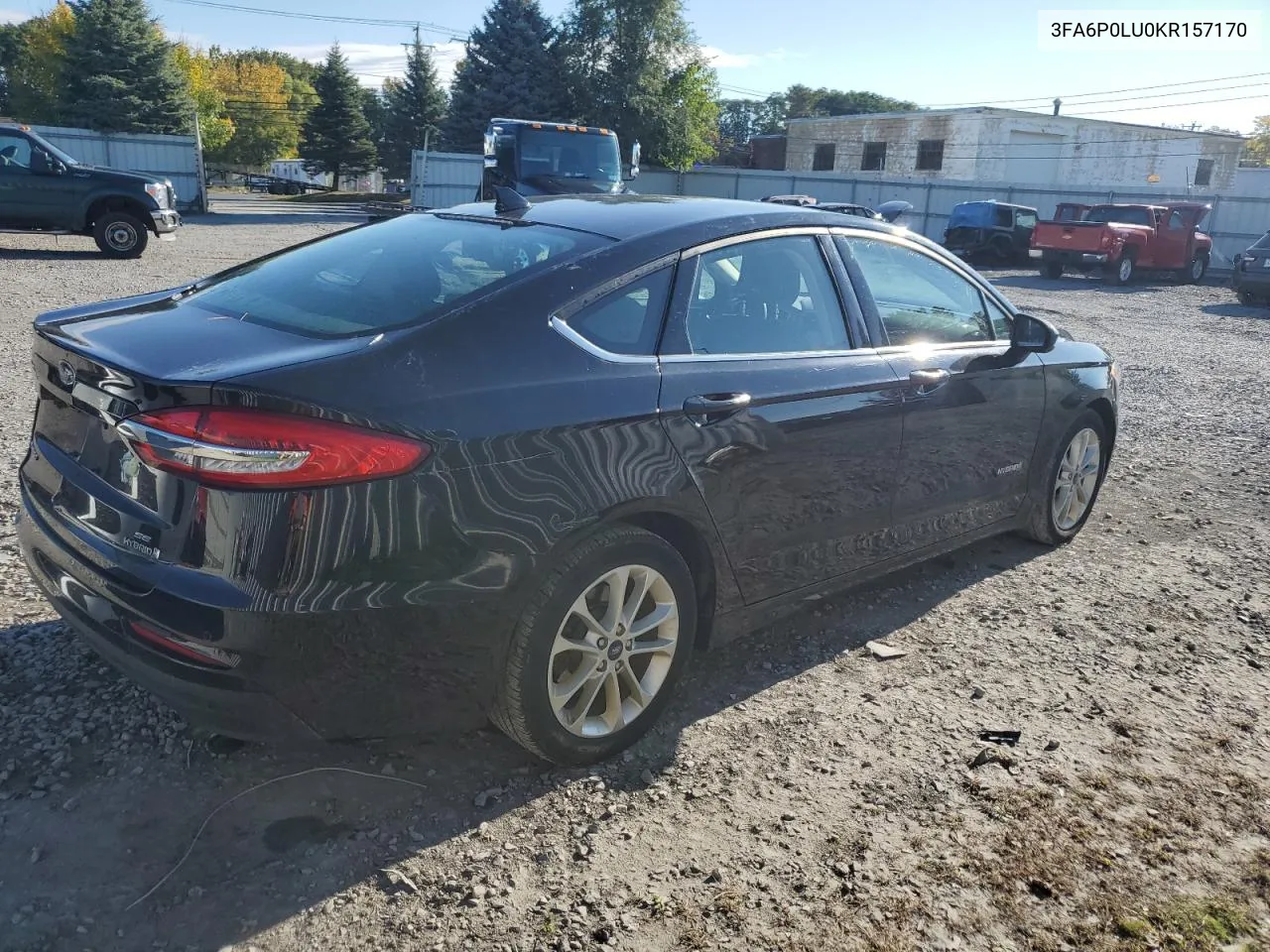 2019 Ford Fusion Se VIN: 3FA6P0LU0KR157170 Lot: 75182974