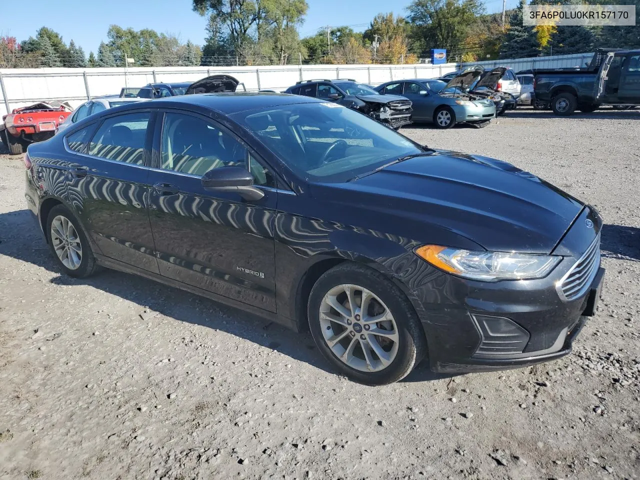 2019 Ford Fusion Se VIN: 3FA6P0LU0KR157170 Lot: 75182974