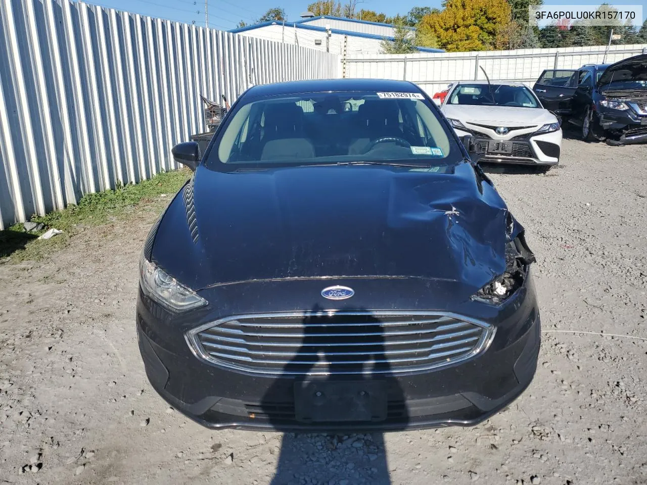 2019 Ford Fusion Se VIN: 3FA6P0LU0KR157170 Lot: 75182974