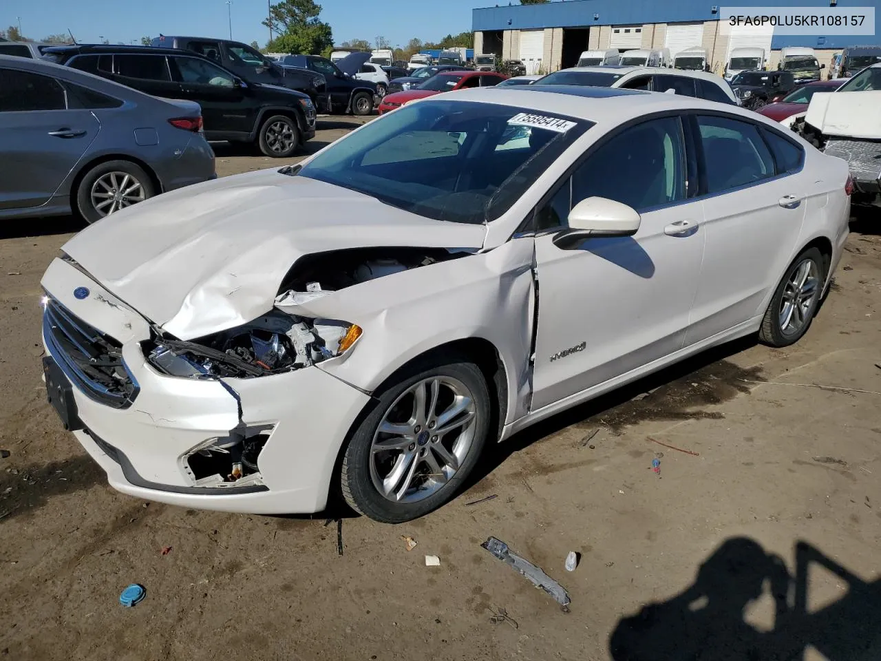 2019 Ford Fusion Se VIN: 3FA6P0LU5KR108157 Lot: 75595414