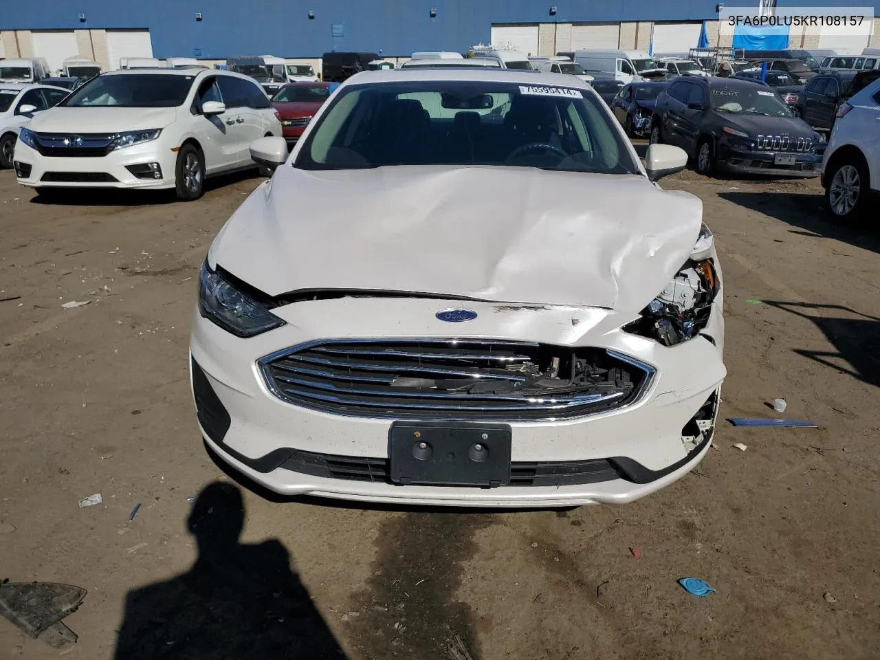 2019 Ford Fusion Se VIN: 3FA6P0LU5KR108157 Lot: 75595414