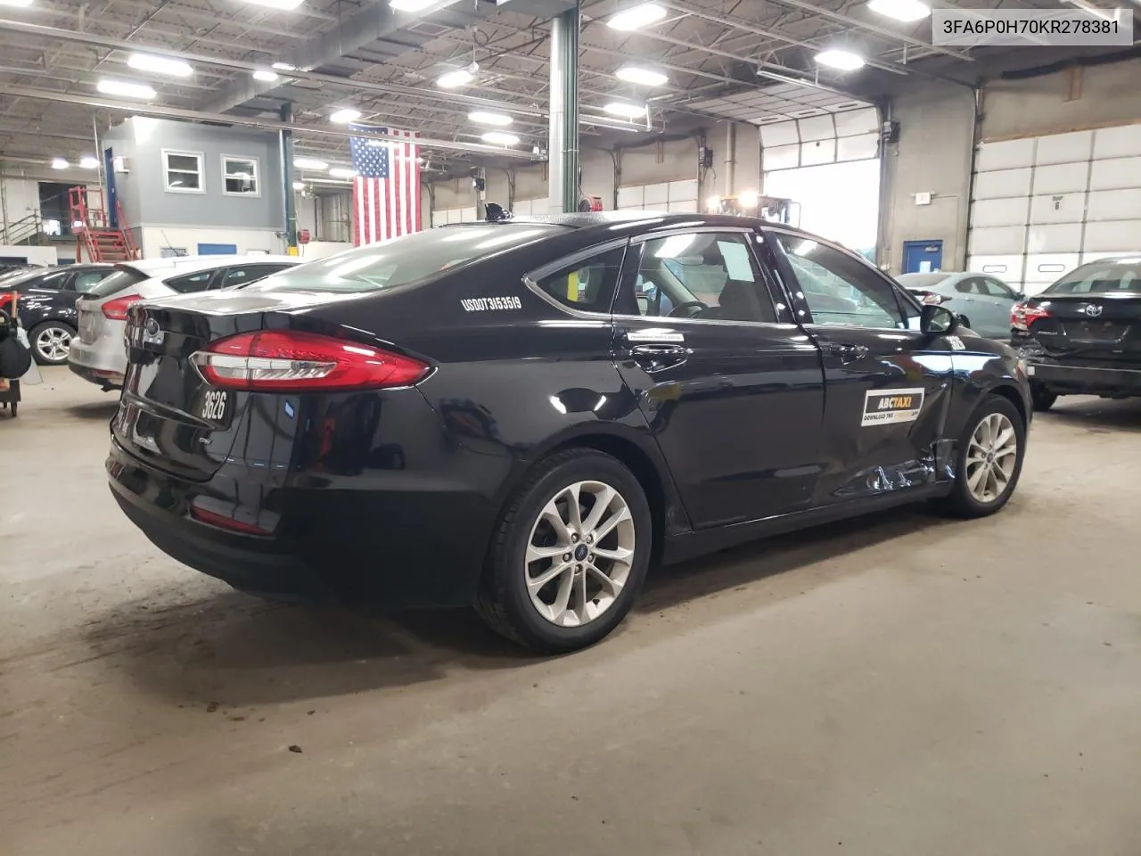 2019 Ford Fusion Se VIN: 3FA6P0H70KR278381 Lot: 75654234