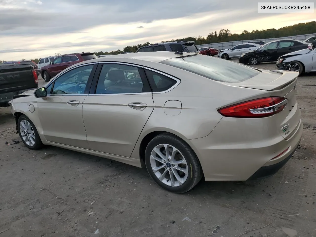 2019 Ford Fusion Titanium VIN: 3FA6P0SU0KR245458 Lot: 75700664