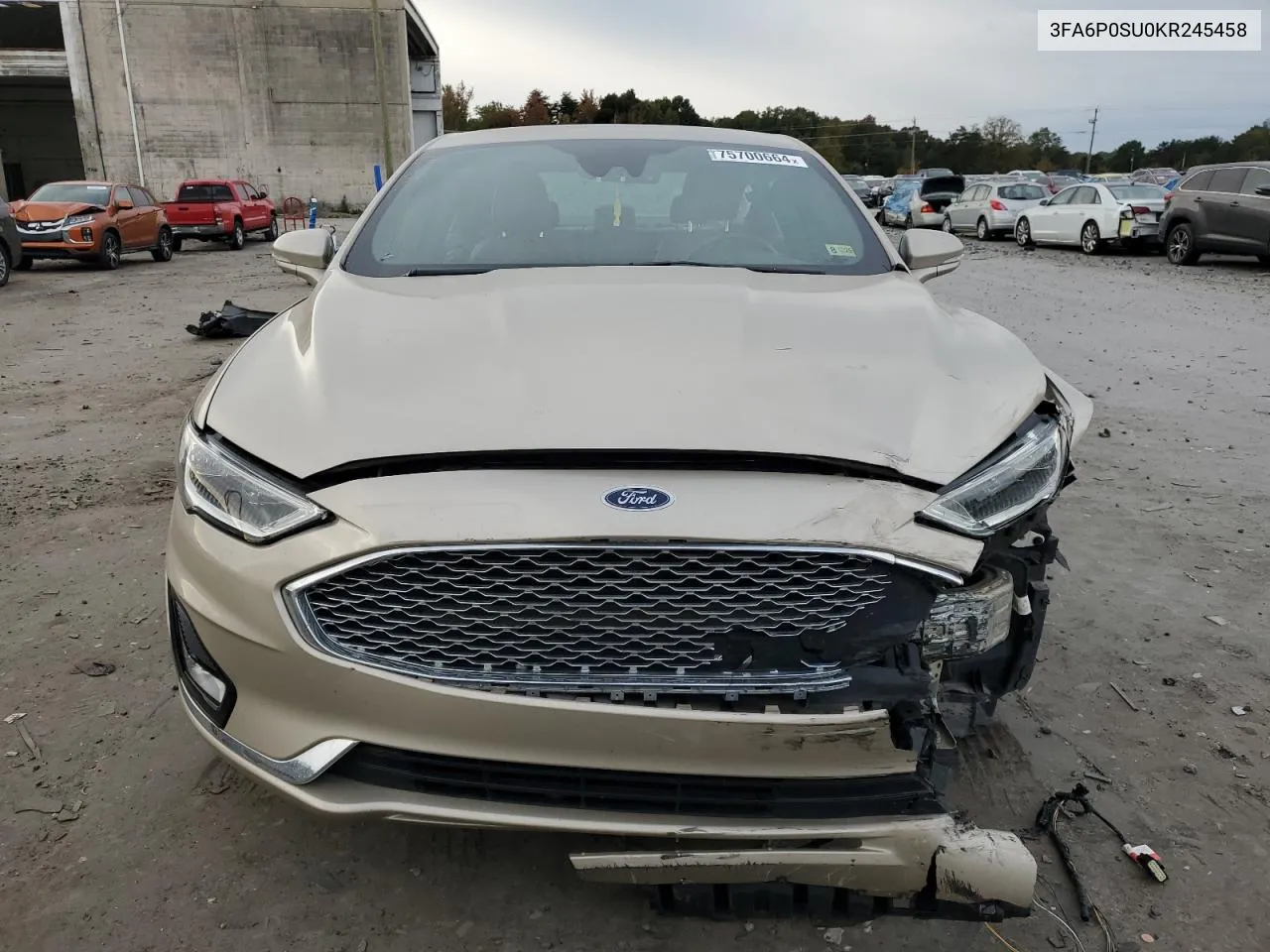 2019 Ford Fusion Titanium VIN: 3FA6P0SU0KR245458 Lot: 75700664