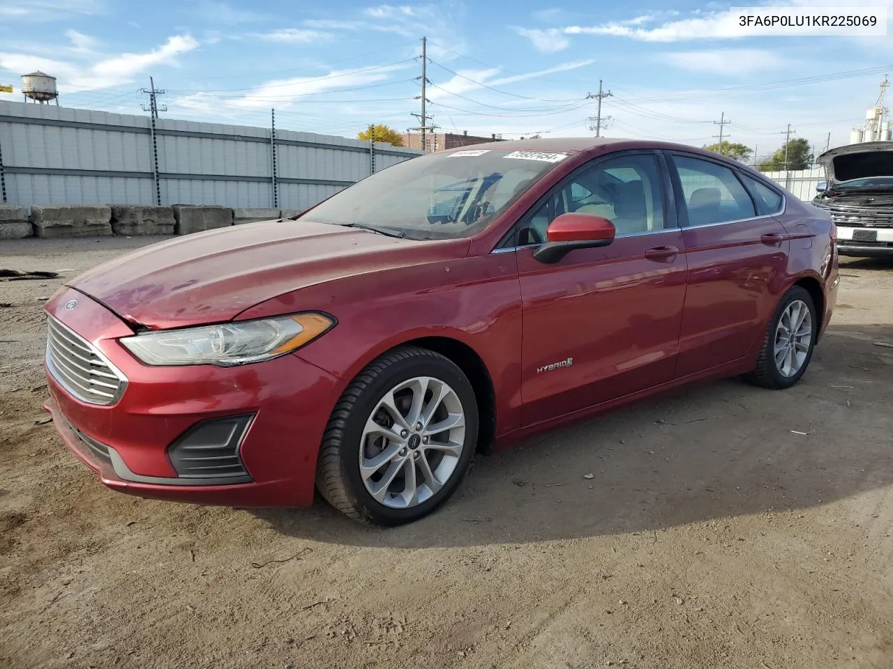 2019 Ford Fusion Se VIN: 3FA6P0LU1KR225069 Lot: 75937454