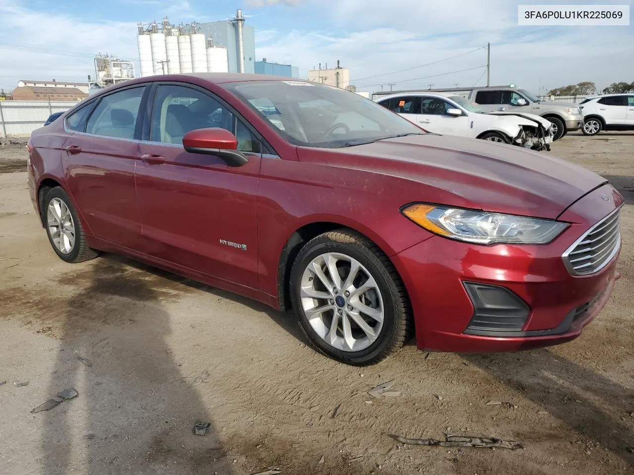 2019 Ford Fusion Se VIN: 3FA6P0LU1KR225069 Lot: 75937454