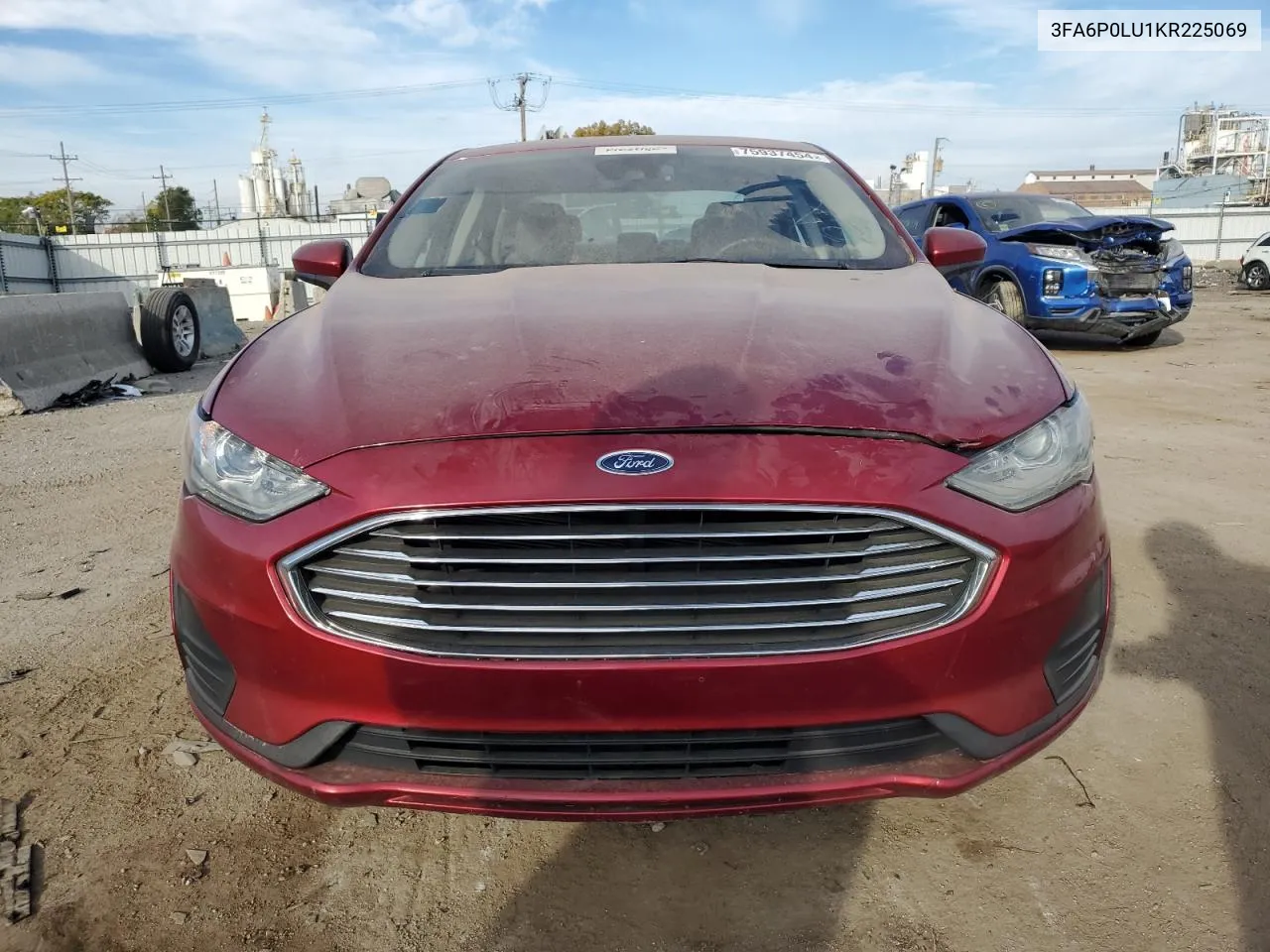 2019 Ford Fusion Se VIN: 3FA6P0LU1KR225069 Lot: 75937454