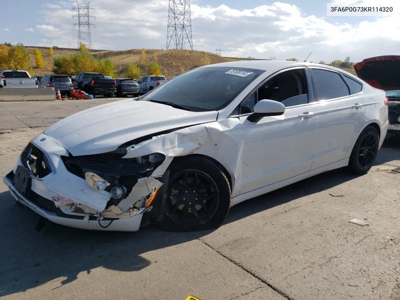 2019 Ford Fusion S VIN: 3FA6P0G73KR114320 Lot: 76109114