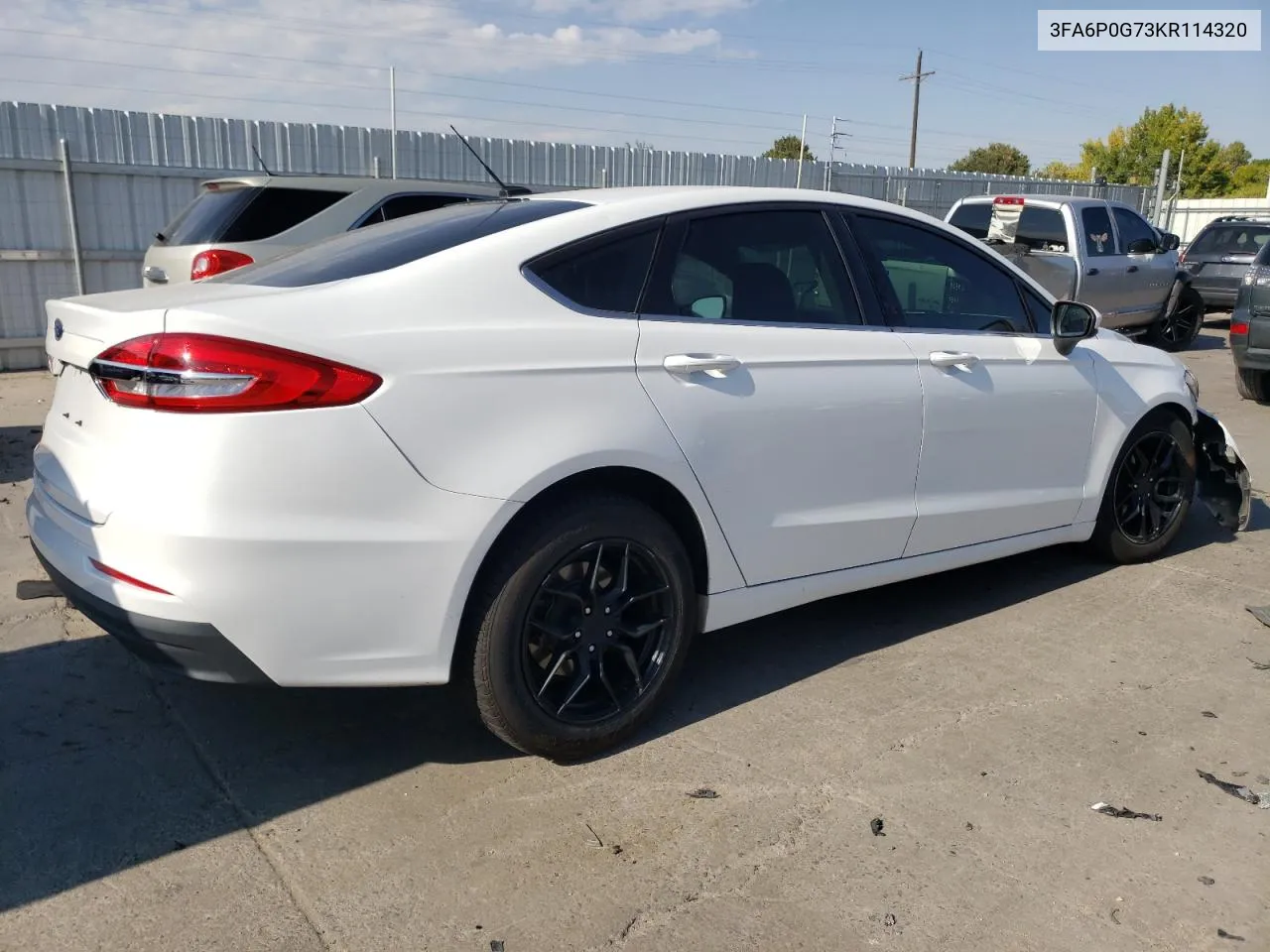 2019 Ford Fusion S VIN: 3FA6P0G73KR114320 Lot: 76109114