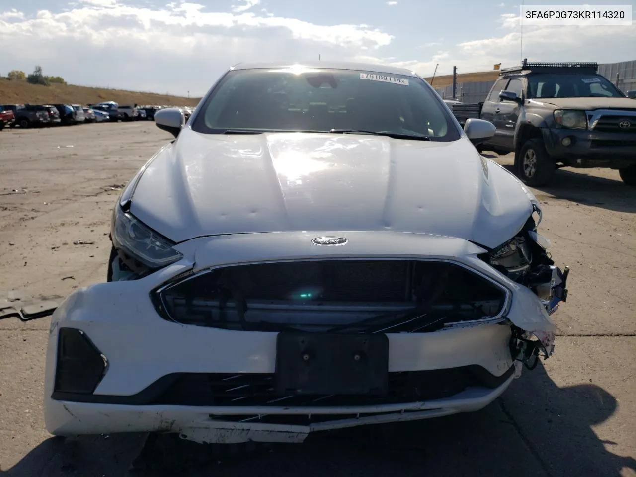 2019 Ford Fusion S VIN: 3FA6P0G73KR114320 Lot: 76109114