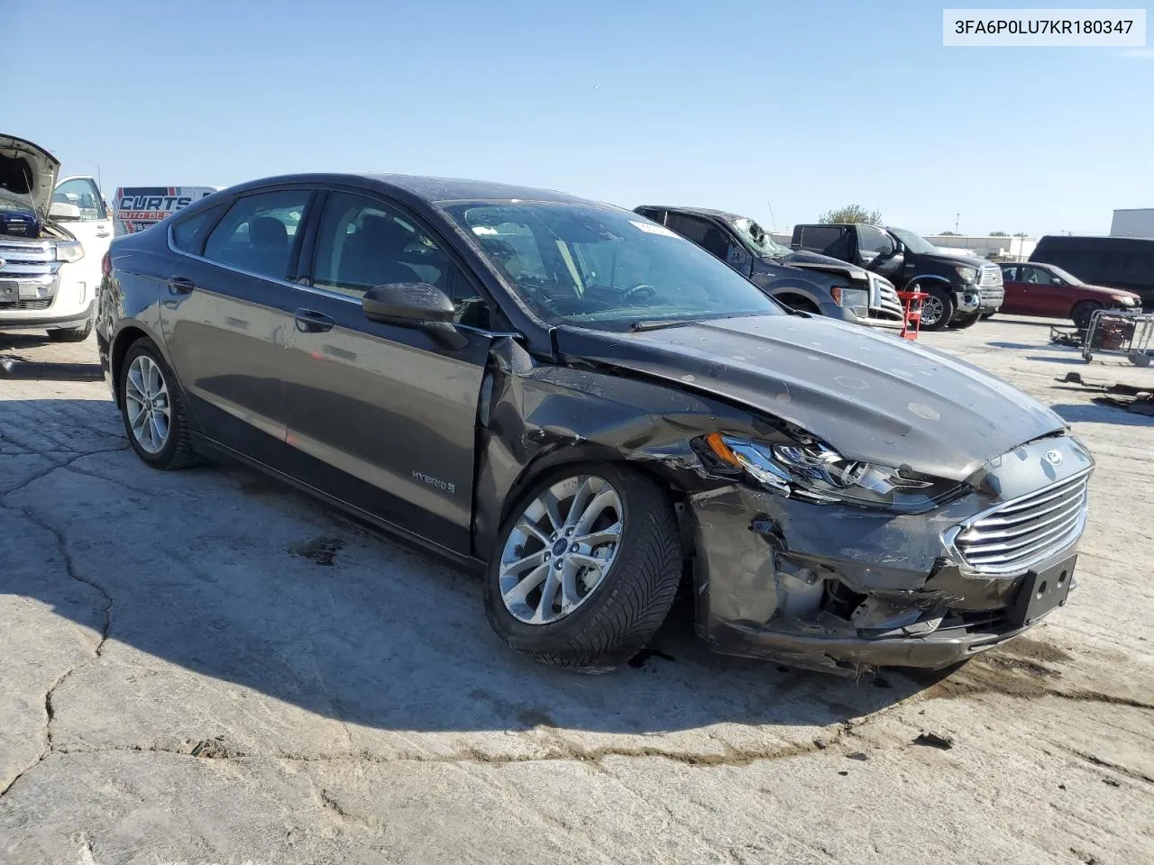 2019 Ford Fusion Se VIN: 3FA6P0LU7KR180347 Lot: 76872474