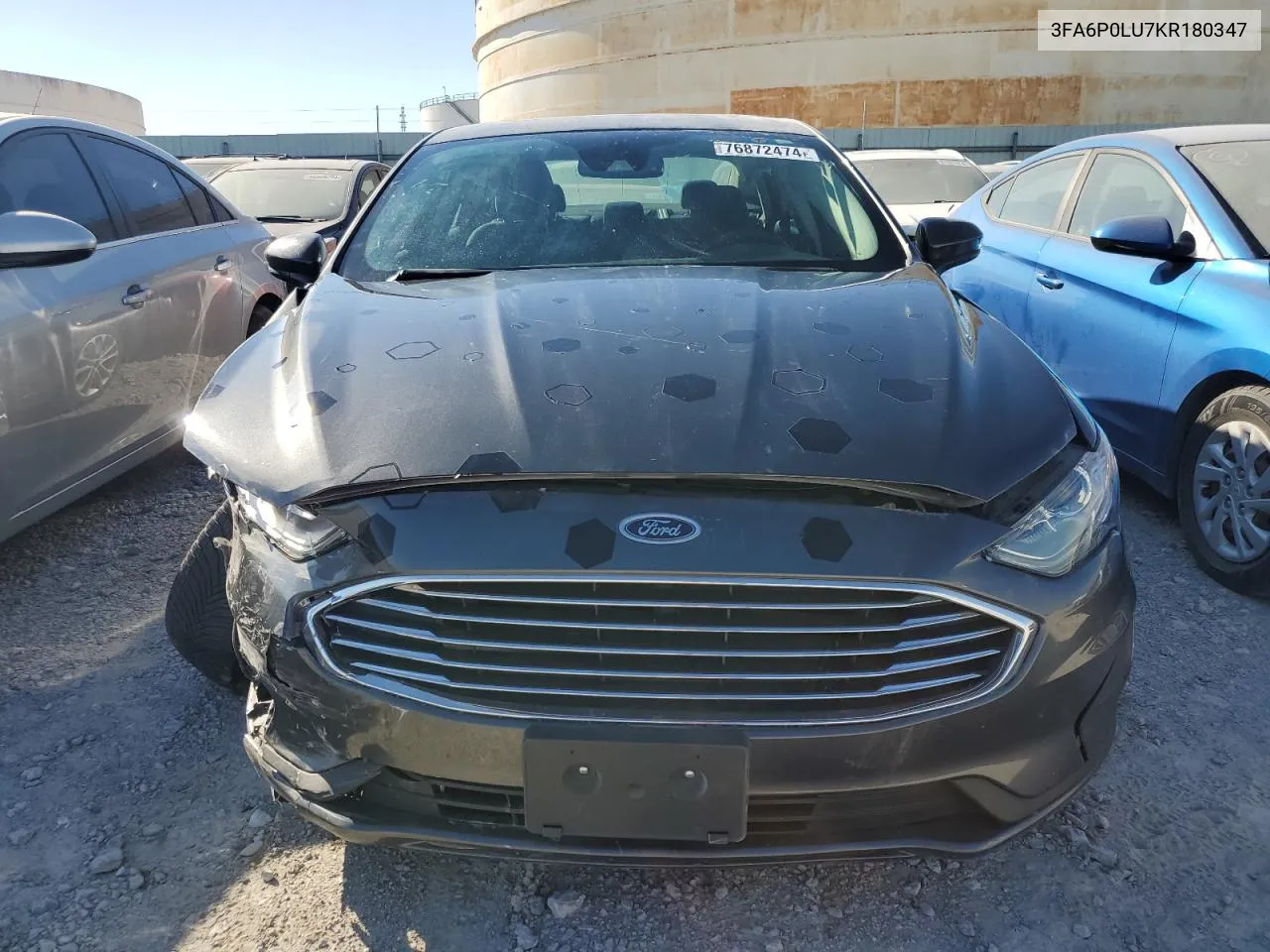 2019 Ford Fusion Se VIN: 3FA6P0LU7KR180347 Lot: 76872474