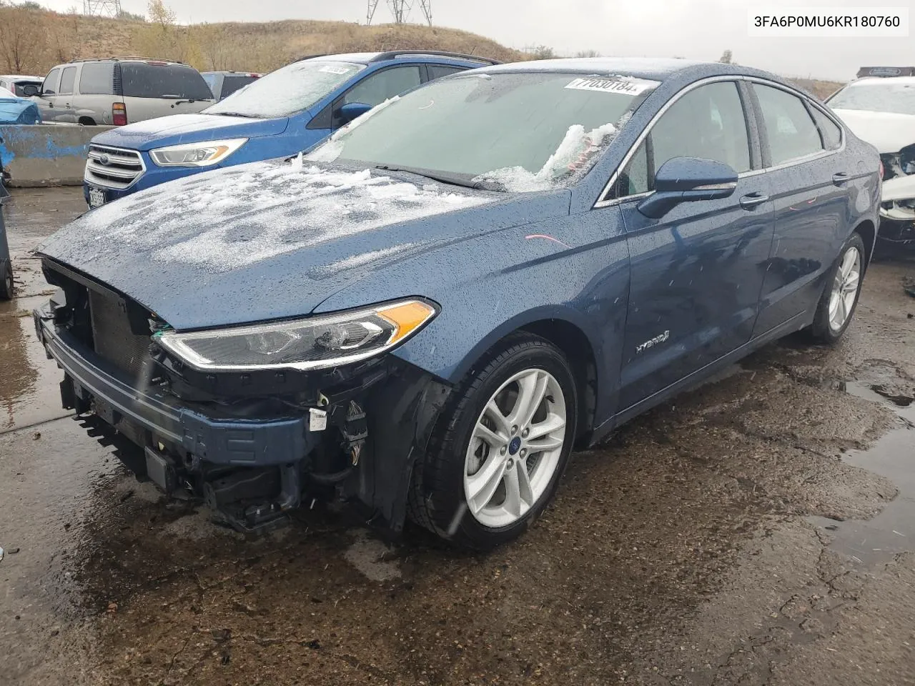 2019 Ford Fusion Sel VIN: 3FA6P0MU6KR180760 Lot: 77030184