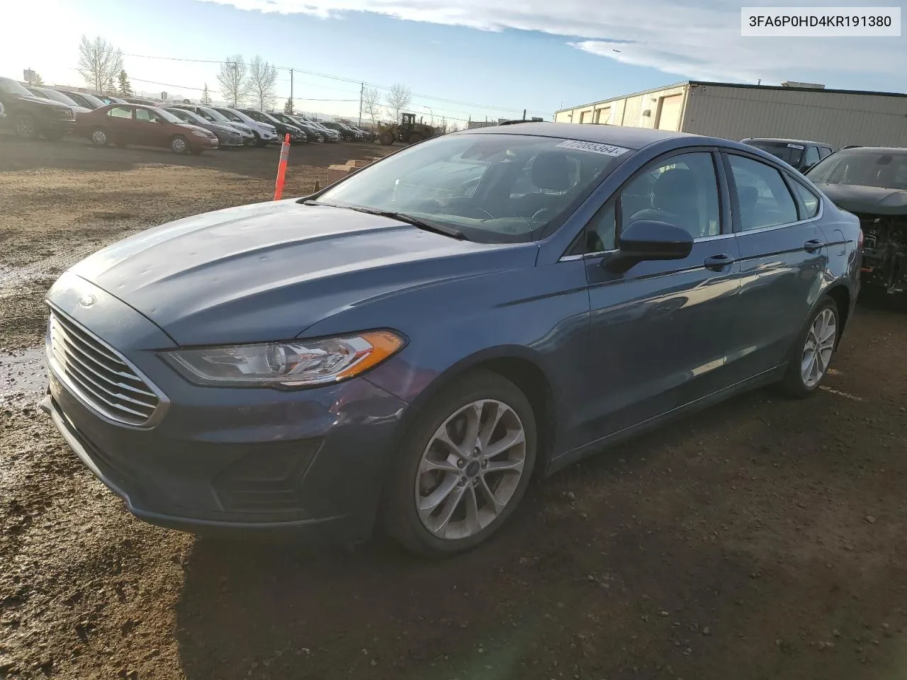 2019 Ford Fusion Se VIN: 3FA6P0HD4KR191380 Lot: 77085364