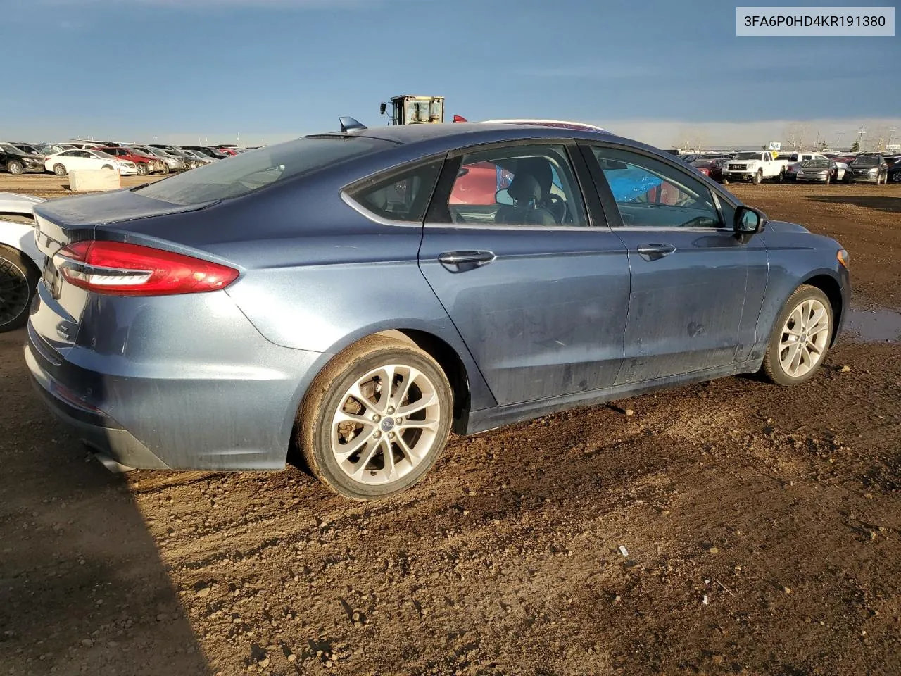 2019 Ford Fusion Se VIN: 3FA6P0HD4KR191380 Lot: 77085364