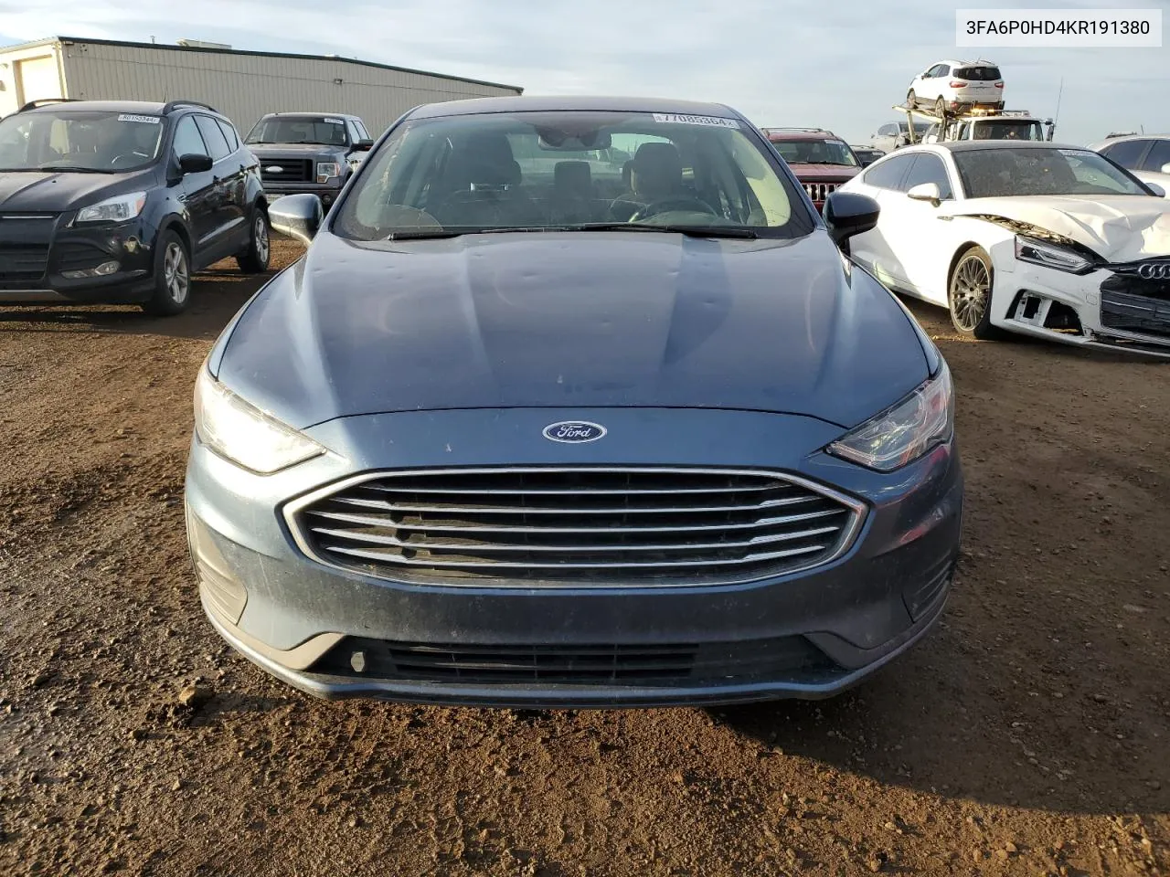 2019 Ford Fusion Se VIN: 3FA6P0HD4KR191380 Lot: 77085364