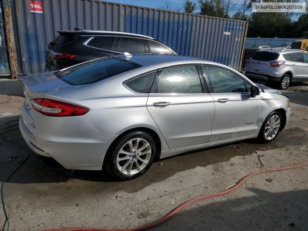 2019 Ford Fusion Se VIN: 3FA6P0LU8KR207359 Lot: 77125824