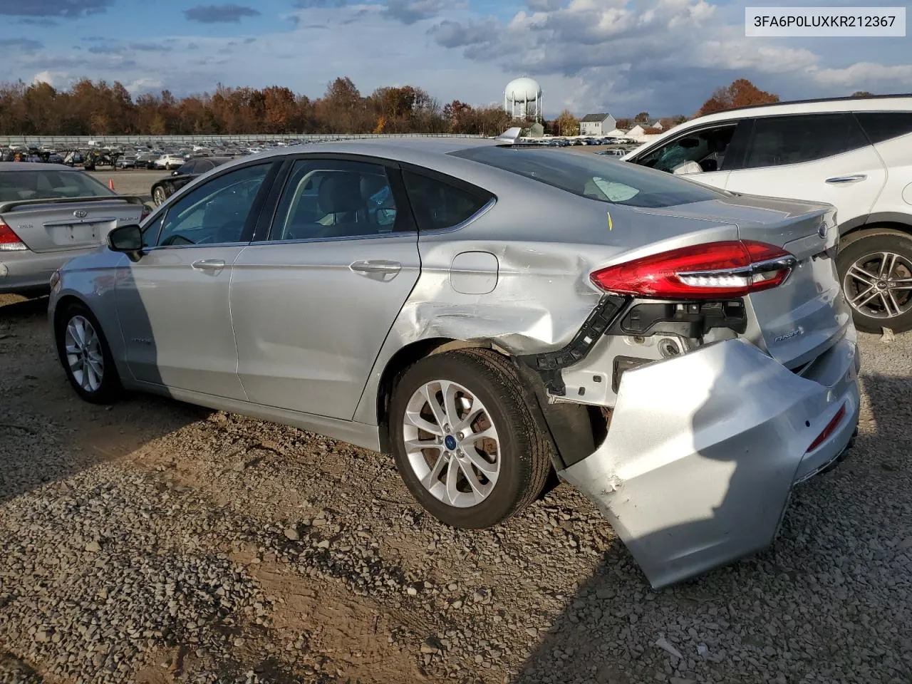 2019 Ford Fusion Se VIN: 3FA6P0LUXKR212367 Lot: 77788374