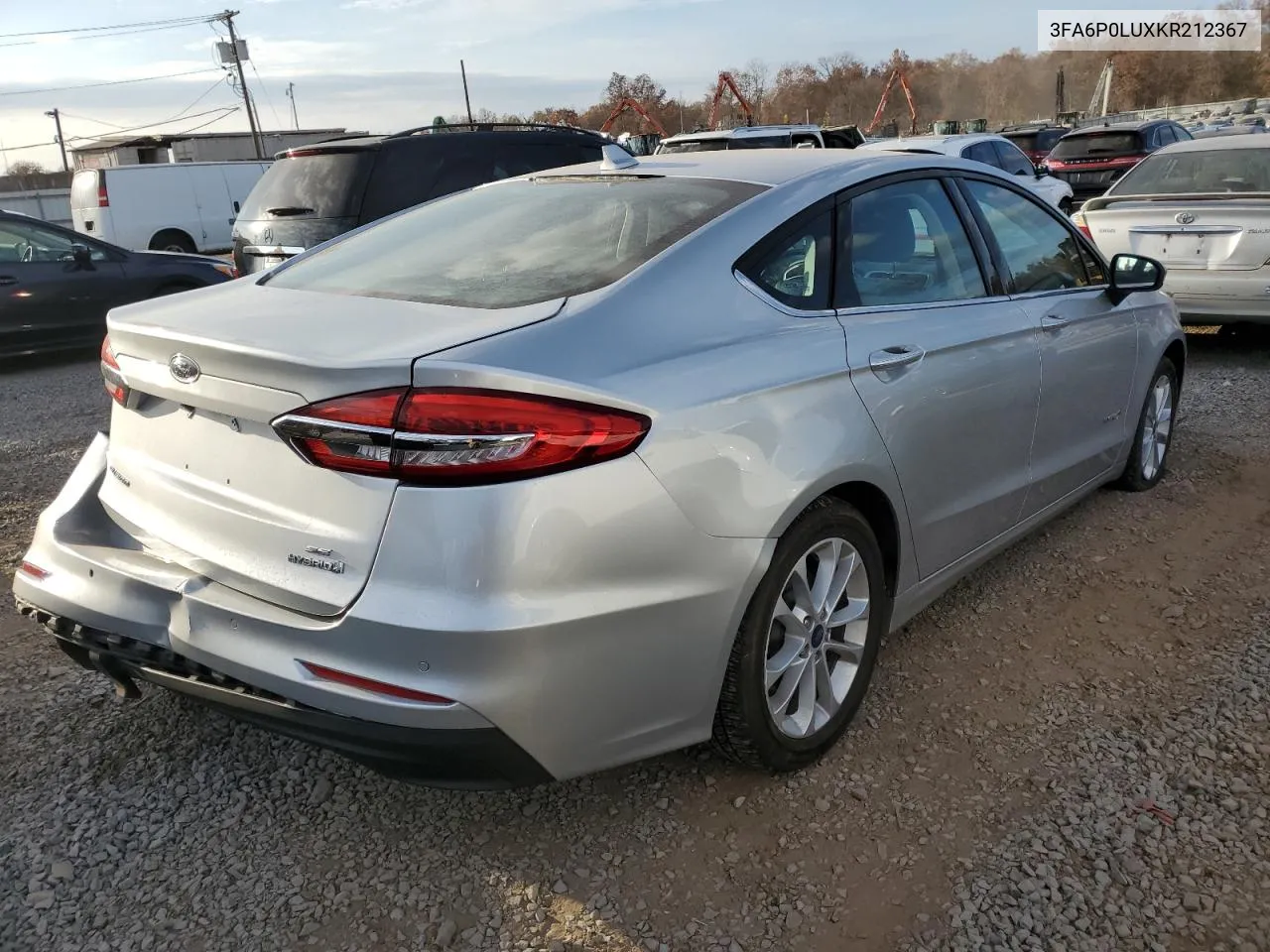 2019 Ford Fusion Se VIN: 3FA6P0LUXKR212367 Lot: 77788374