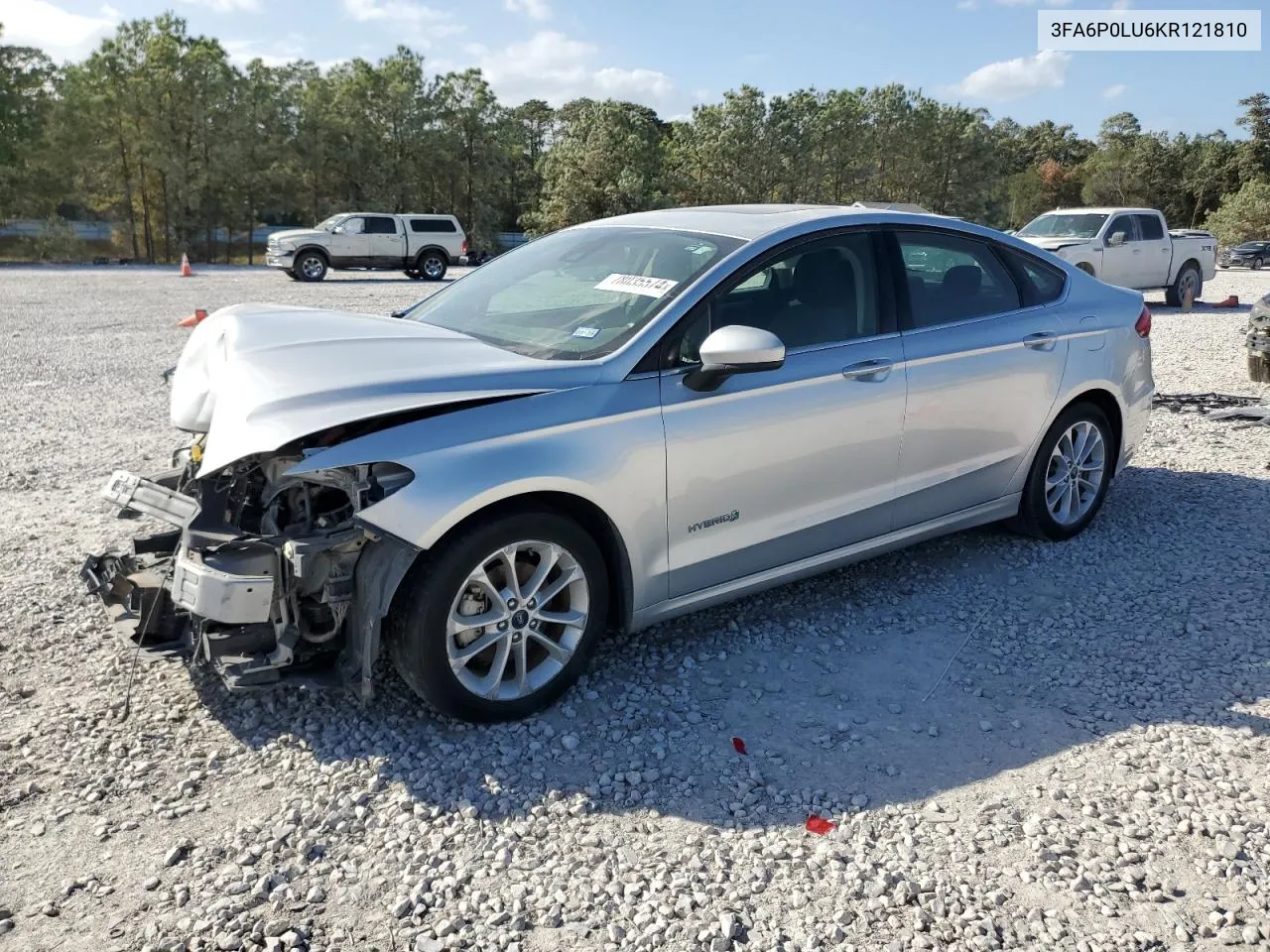 2019 Ford Fusion Se VIN: 3FA6P0LU6KR121810 Lot: 78035574