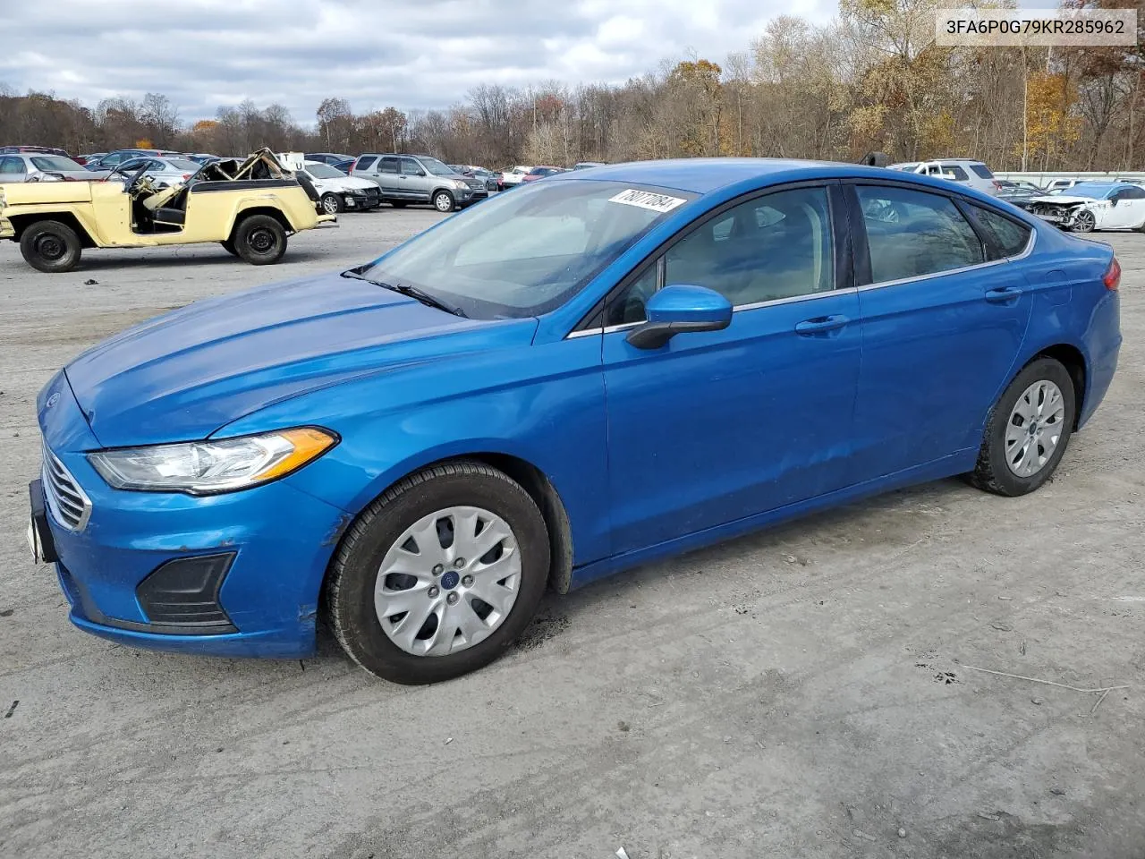 2019 Ford Fusion S VIN: 3FA6P0G79KR285962 Lot: 78077084