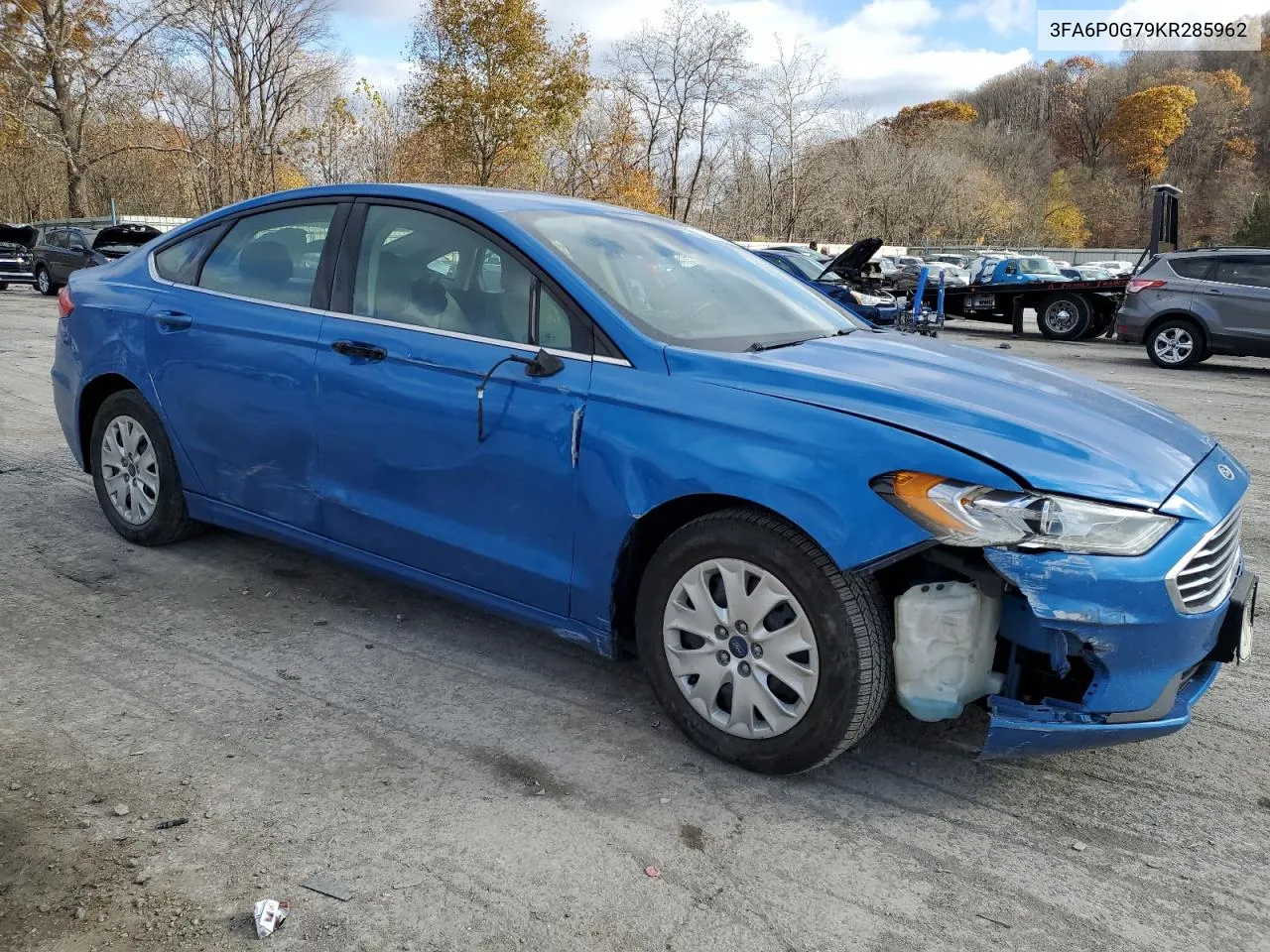 2019 Ford Fusion S VIN: 3FA6P0G79KR285962 Lot: 78077084