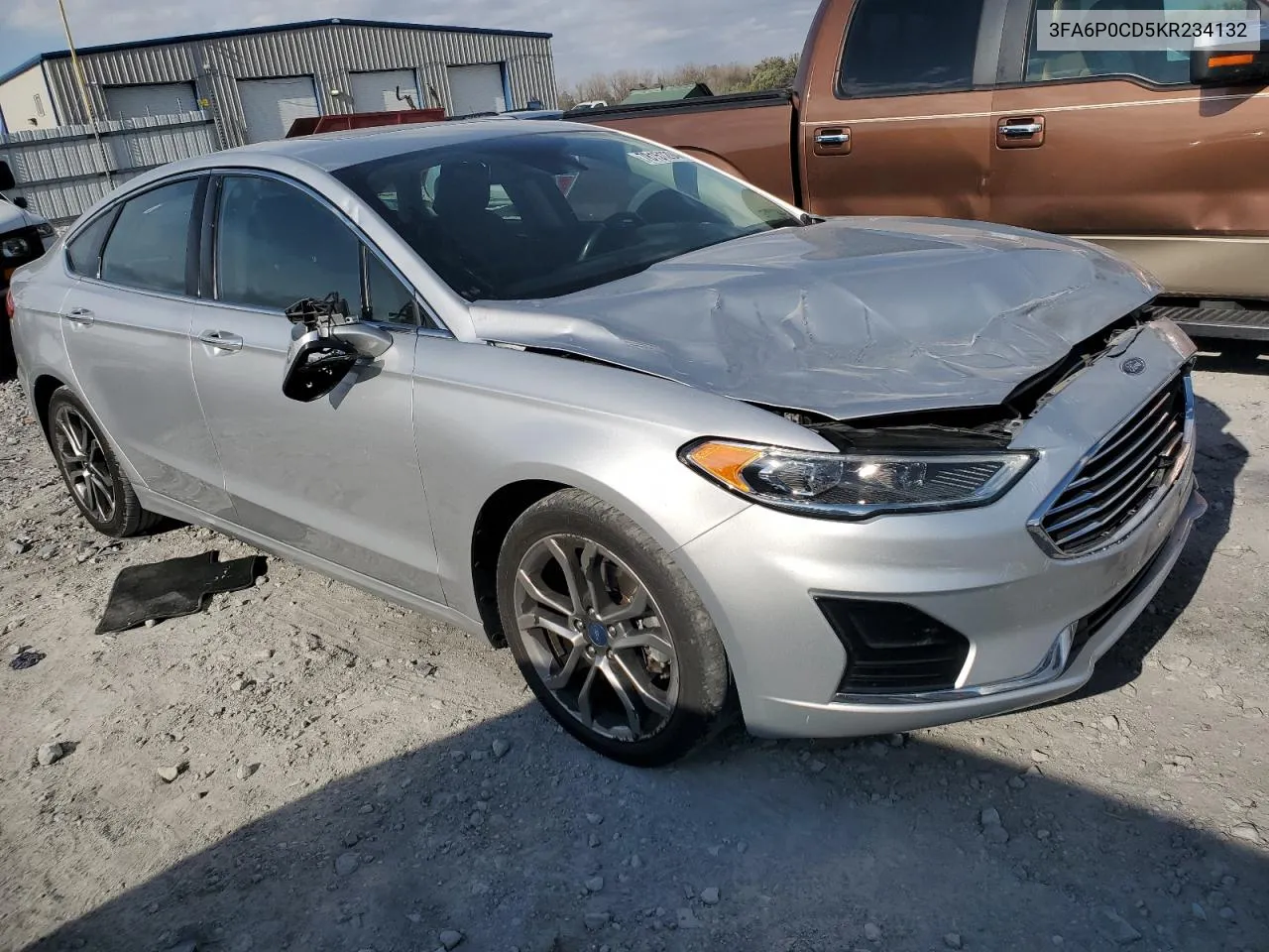 2019 Ford Fusion Sel VIN: 3FA6P0CD5KR234132 Lot: 78151294