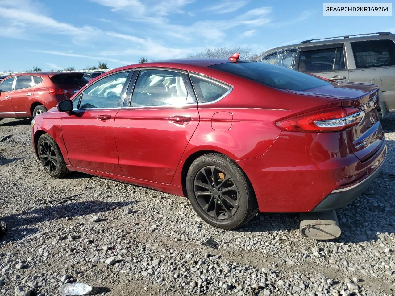 2019 Ford Fusion Se VIN: 3FA6P0HD2KR169264 Lot: 79108284