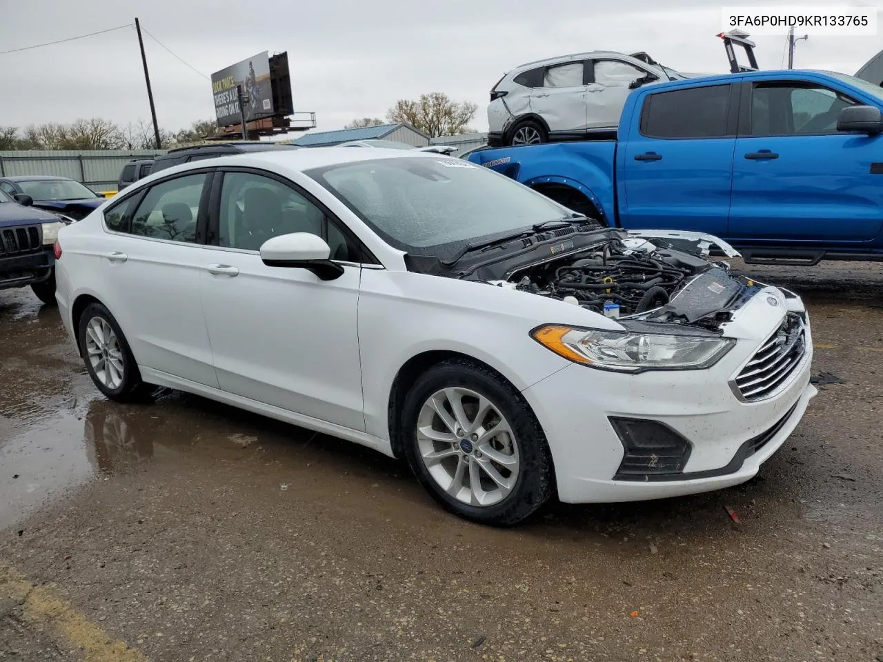 2019 Ford Fusion Se VIN: 3FA6P0HD9KR133765 Lot: 79641434