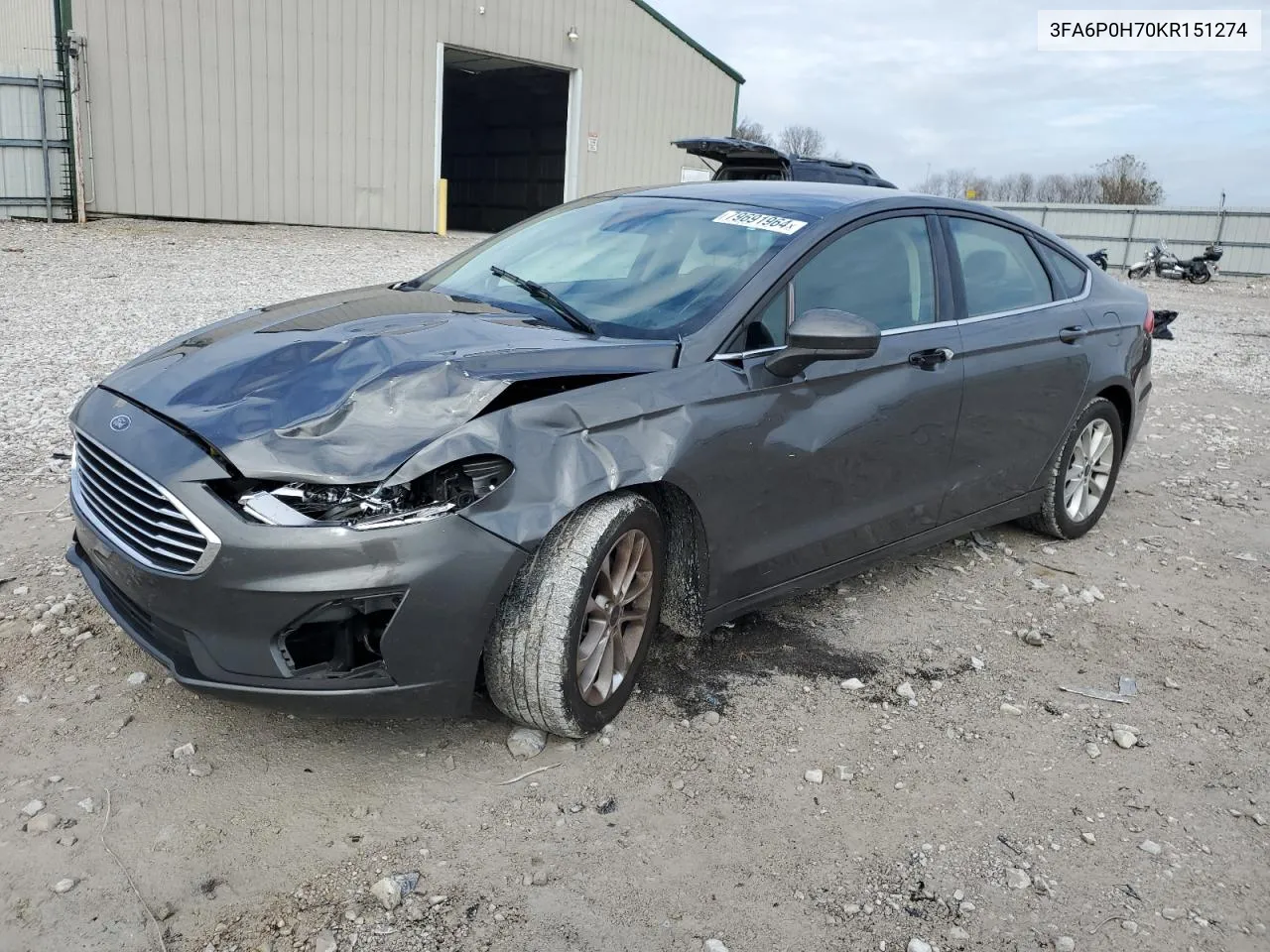 2019 Ford Fusion Se VIN: 3FA6P0H70KR151274 Lot: 79691964