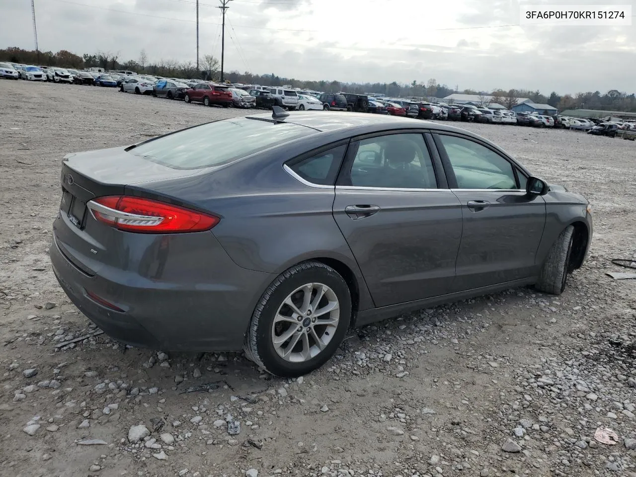 2019 Ford Fusion Se VIN: 3FA6P0H70KR151274 Lot: 79691964