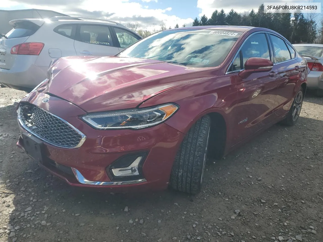 2019 Ford Fusion Titanium VIN: 3FA6P0RU8KR214593 Lot: 80004824