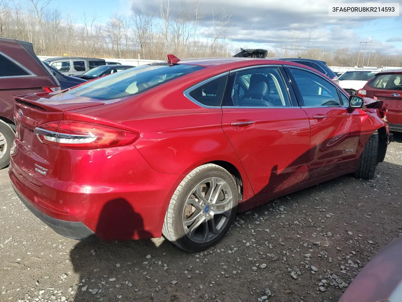 2019 Ford Fusion Titanium VIN: 3FA6P0RU8KR214593 Lot: 80004824