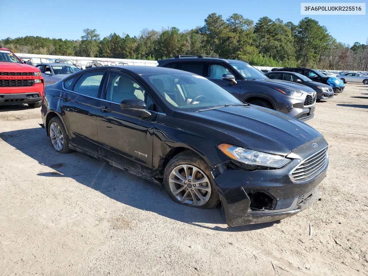 2019 Ford Fusion Se VIN: 3FA6P0LU0KR225516 Lot: 80232474