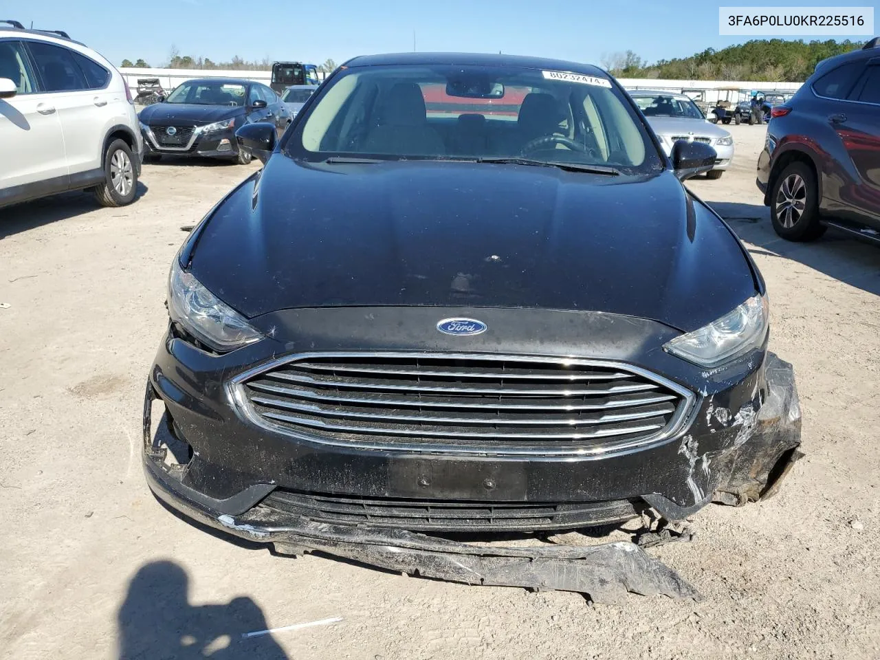 2019 Ford Fusion Se VIN: 3FA6P0LU0KR225516 Lot: 80232474