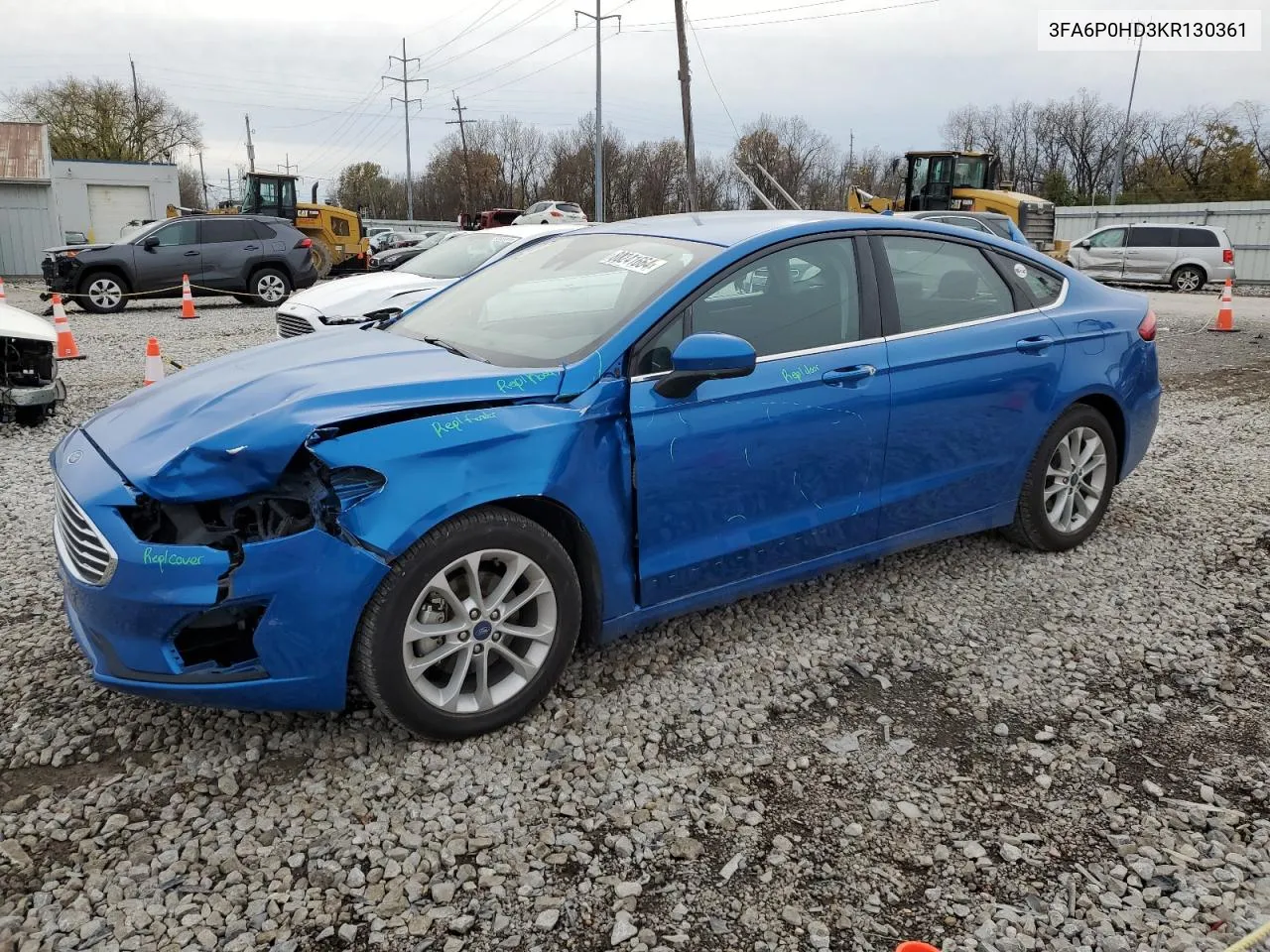 2019 Ford Fusion Se VIN: 3FA6P0HD3KR130361 Lot: 80241664