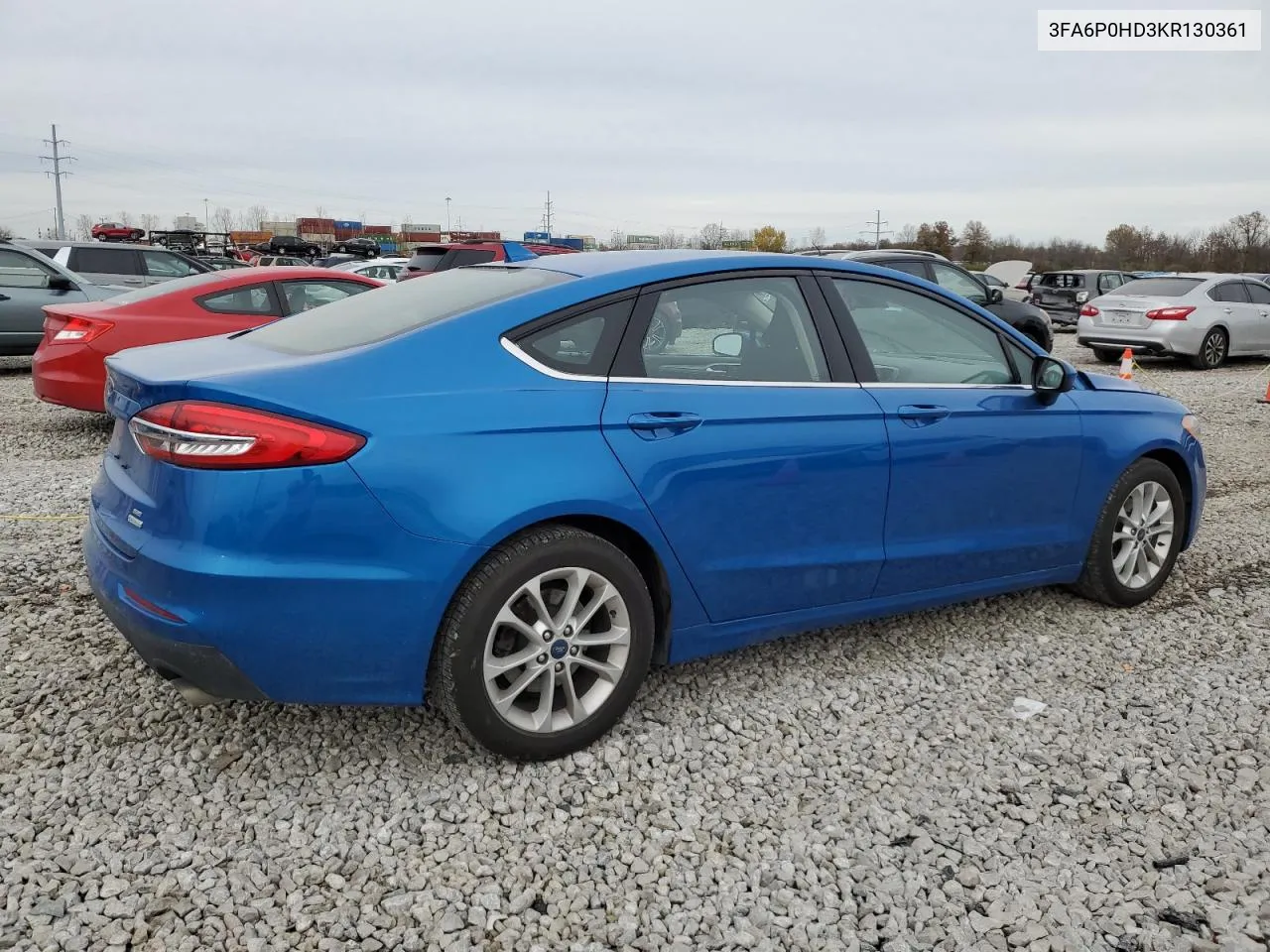 2019 Ford Fusion Se VIN: 3FA6P0HD3KR130361 Lot: 80241664