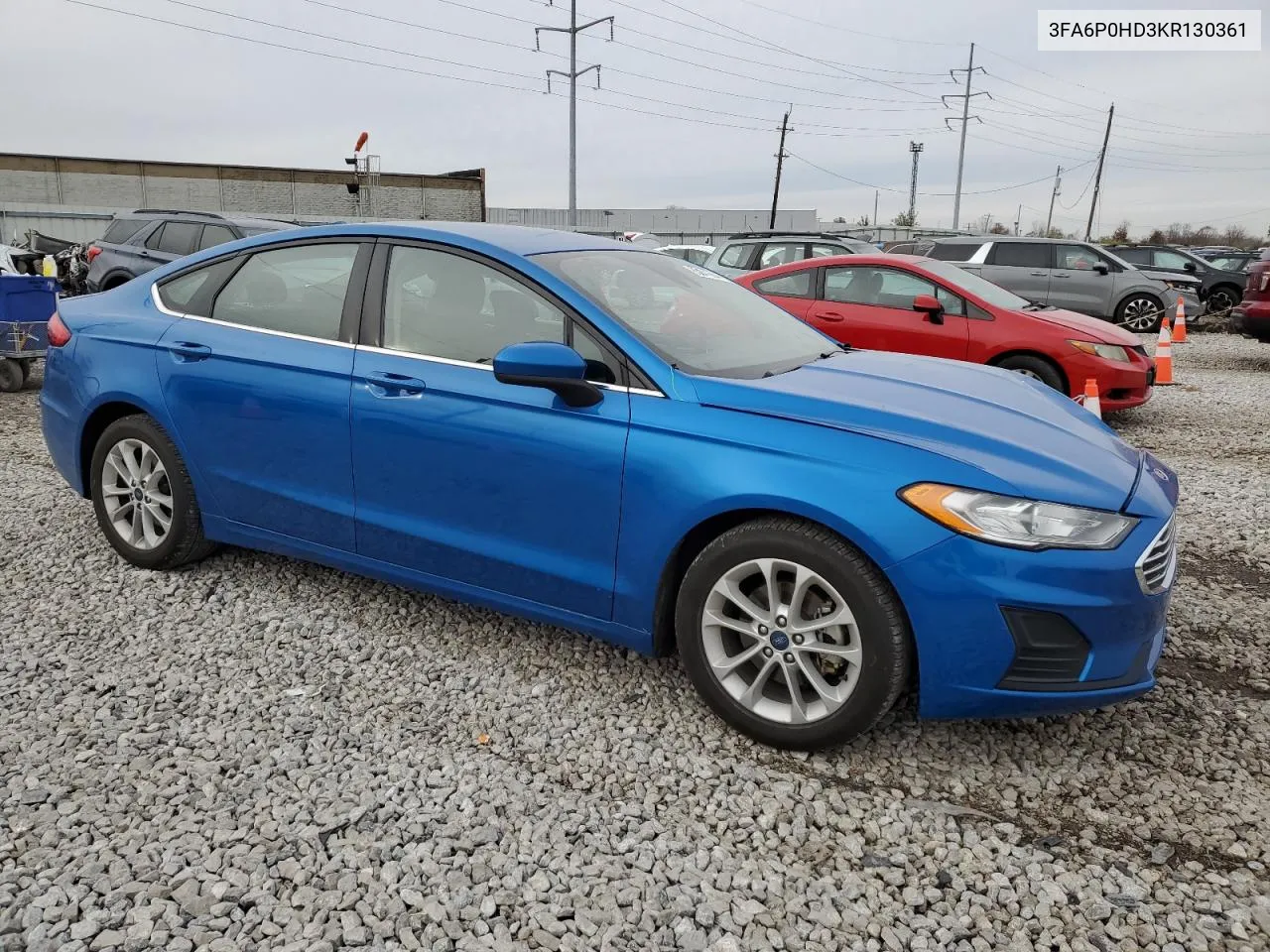 2019 Ford Fusion Se VIN: 3FA6P0HD3KR130361 Lot: 80241664