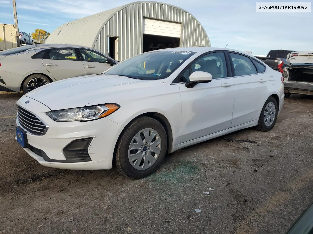 2019 Ford Fusion S VIN: 3FA6P0G71KR199092 Lot: 80296824