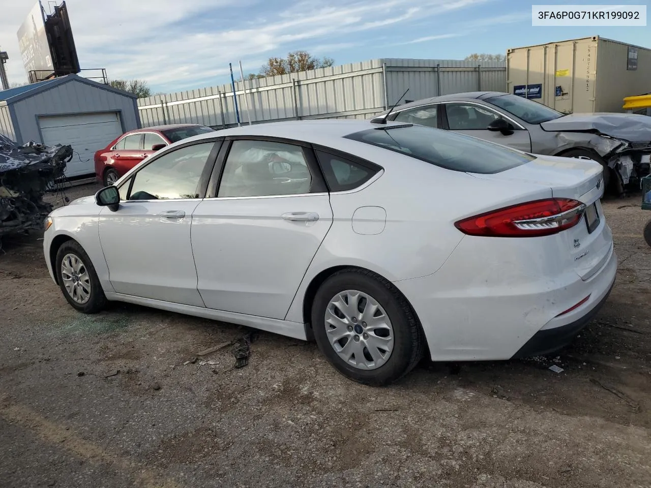 2019 Ford Fusion S VIN: 3FA6P0G71KR199092 Lot: 80296824