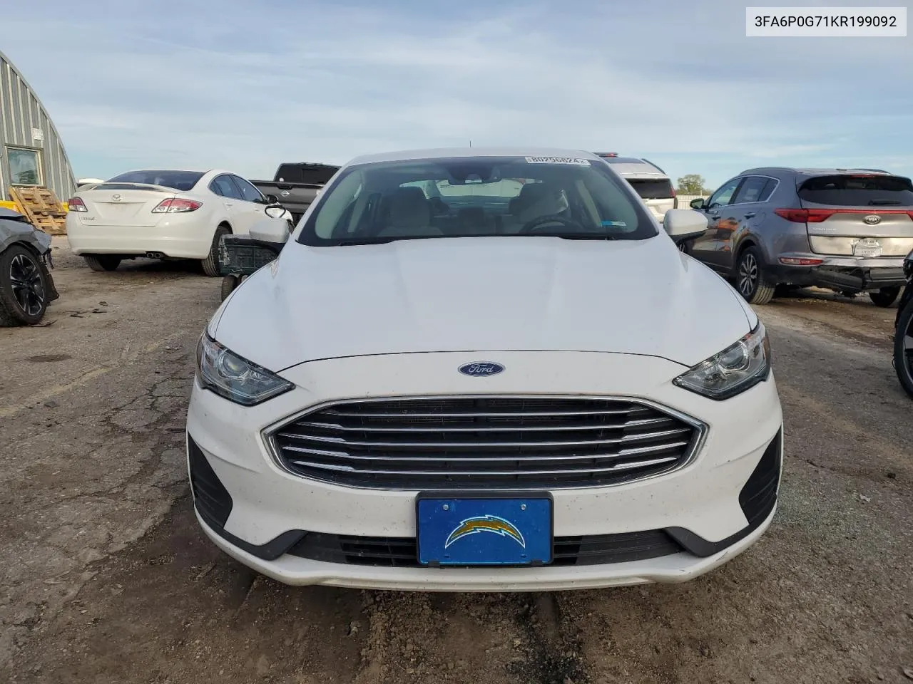 2019 Ford Fusion S VIN: 3FA6P0G71KR199092 Lot: 80296824