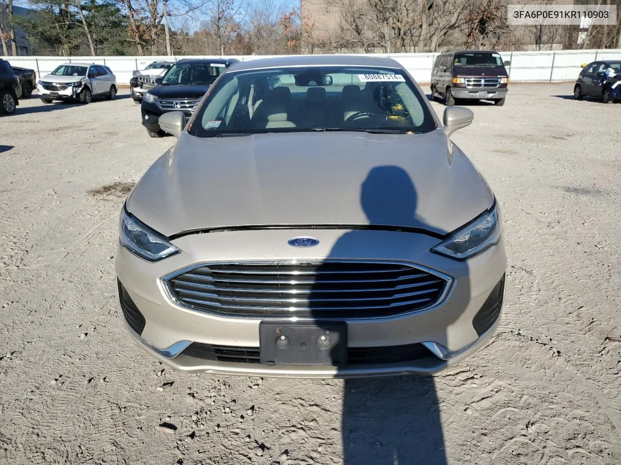 2019 Ford Fusion Sel VIN: 3FA6P0E91KR110903 Lot: 80887514