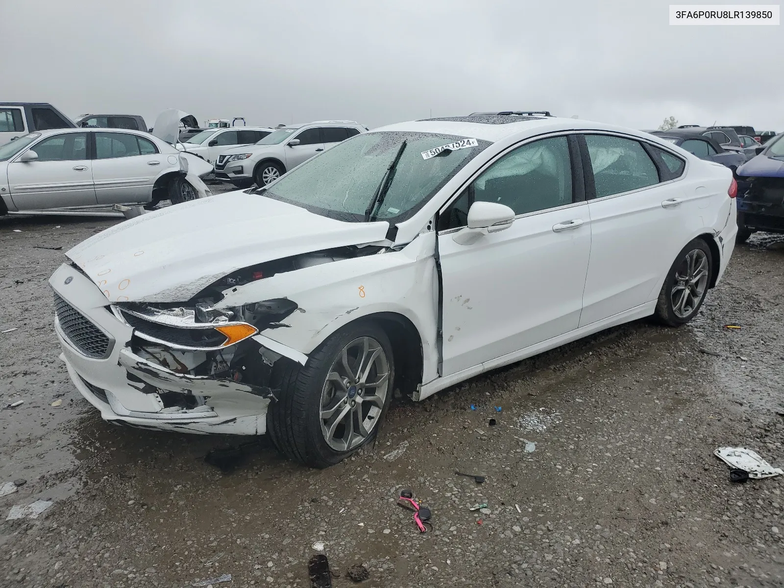 2020 Ford Fusion Titanium VIN: 3FA6P0RU8LR139850 Lot: 50421524