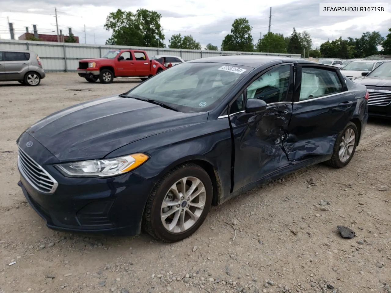 2020 Ford Fusion Se VIN: 3FA6P0HD3LR167198 Lot: 57892554